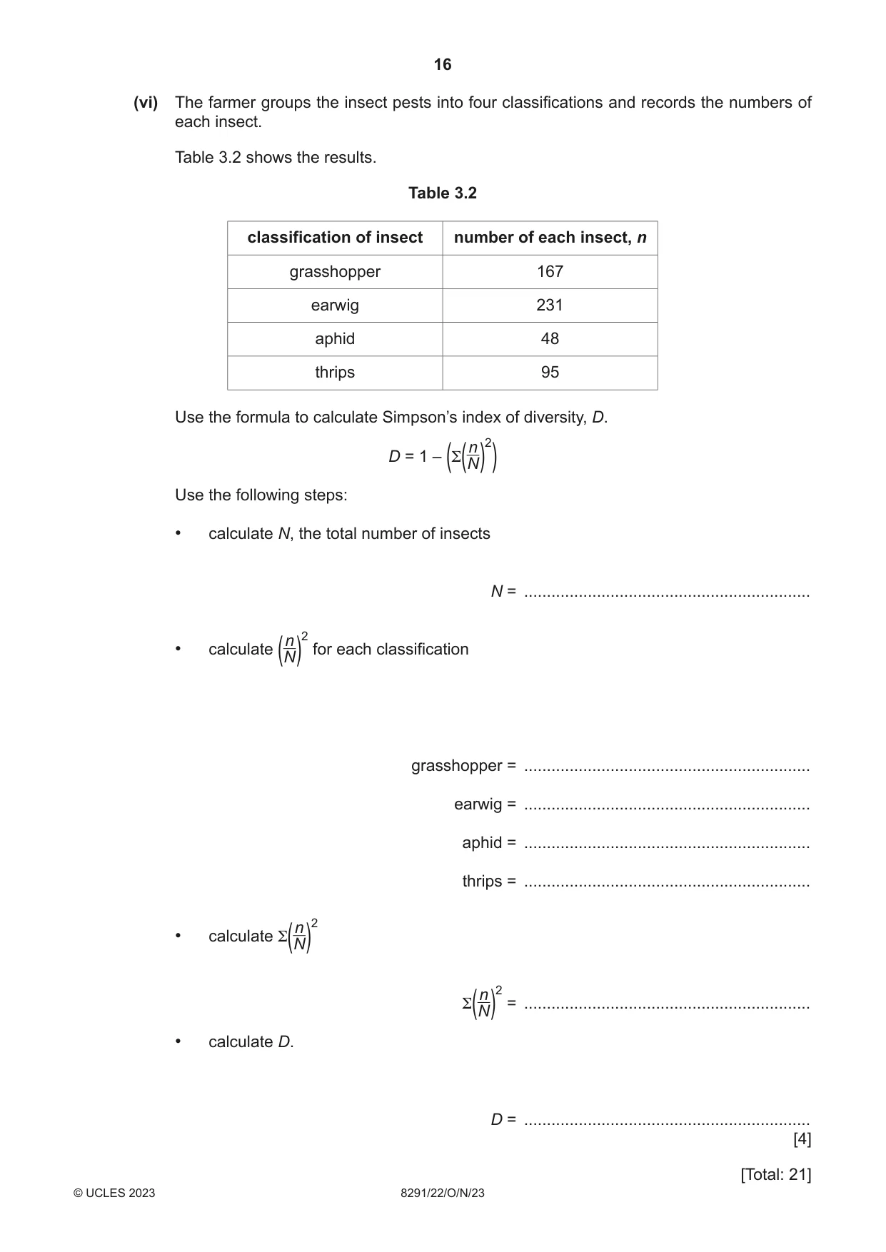 Cambridge A Level Environmental Management (AS only) 8291 2023 Oct/Nov Paper 2 · Variant 2 question paper, page 16 of 24