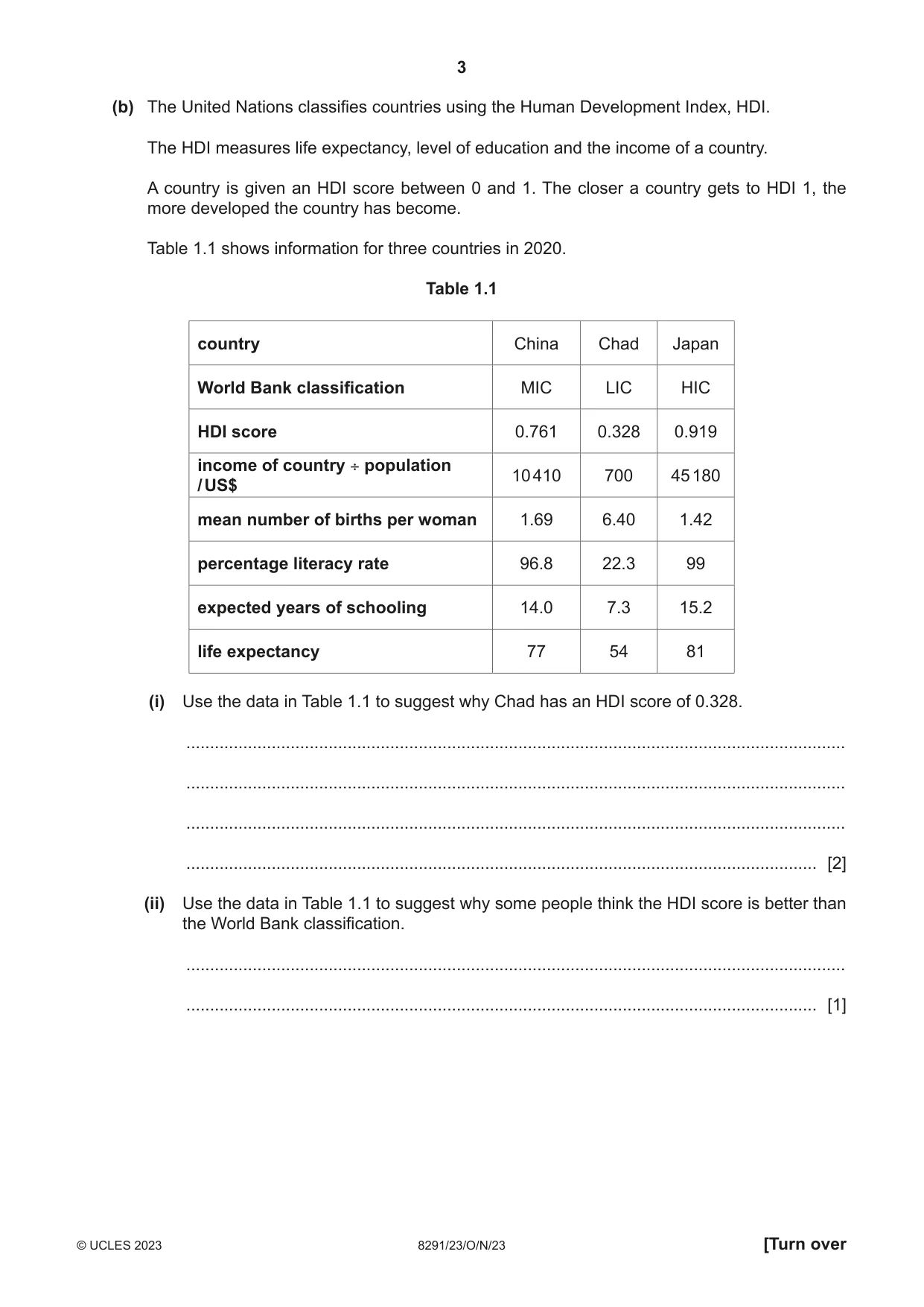Cambridge A Level Environmental Management (AS only) 8291 2023 Oct/Nov Paper 2 · Variant 3 question paper, page 3 of 20