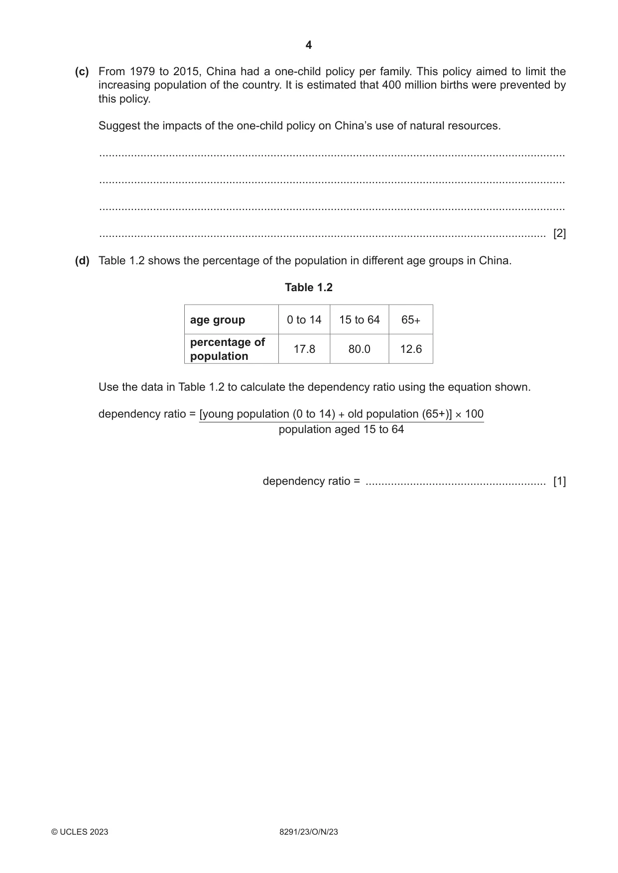 Cambridge A Level Environmental Management (AS only) 8291 2023 Oct/Nov Paper 2 · Variant 3 question paper, page 4 of 20