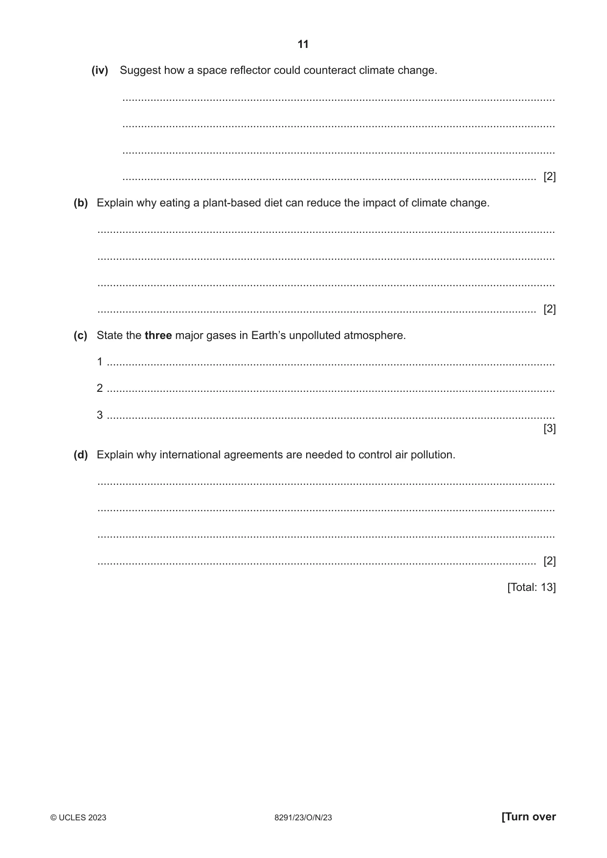 Cambridge A Level Environmental Management (AS only) 8291 2023 Oct/Nov Paper 2 · Variant 3 question paper, page 11 of 20