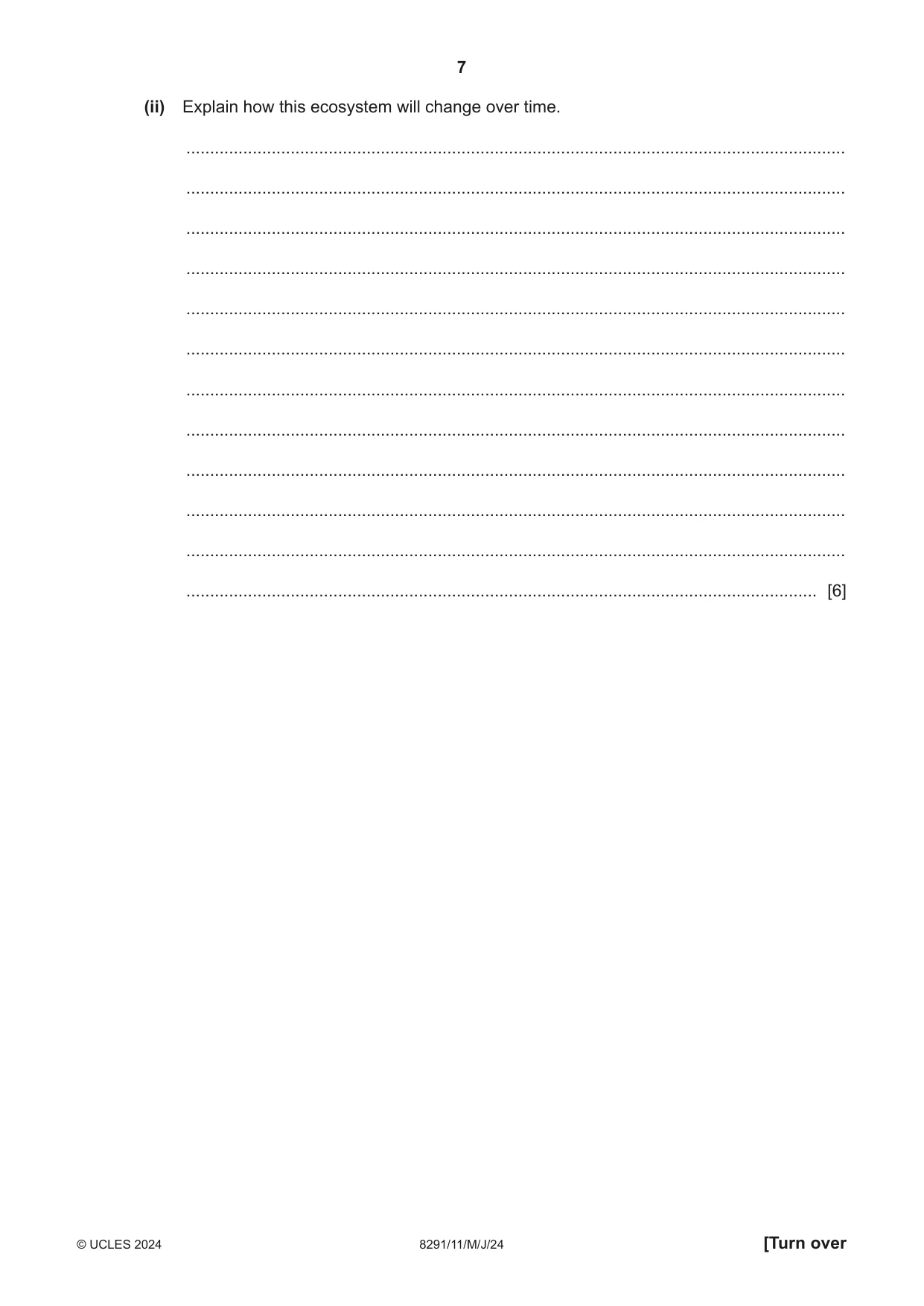 Cambridge A Level Environmental Management (AS only) 8291 2024 May/June Paper 1 · Variant 1 question paper, page 7 of 20