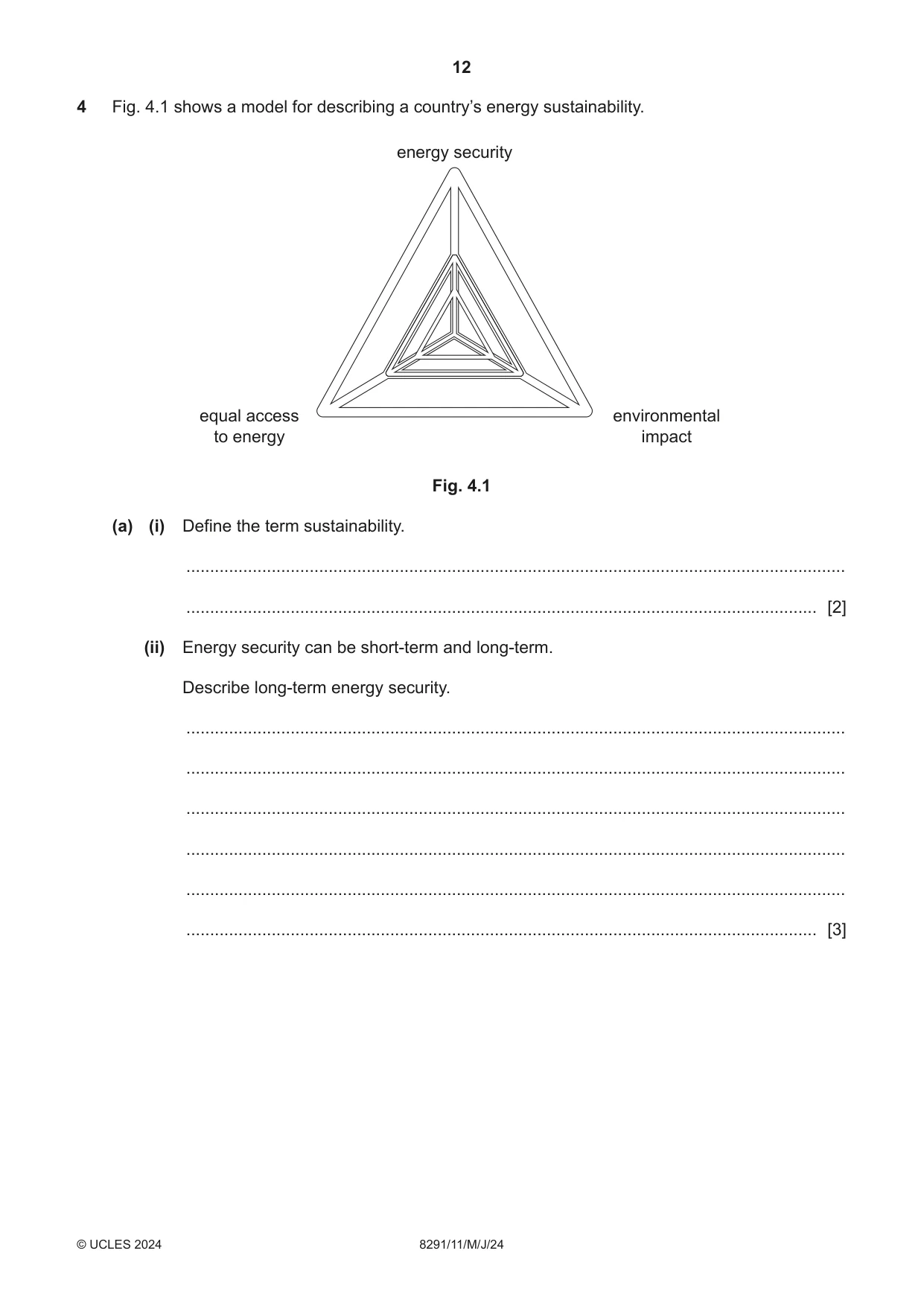 Cambridge A Level Environmental Management (AS only) 8291 2024 May/June Paper 1 · Variant 1 question paper, page 12 of 20