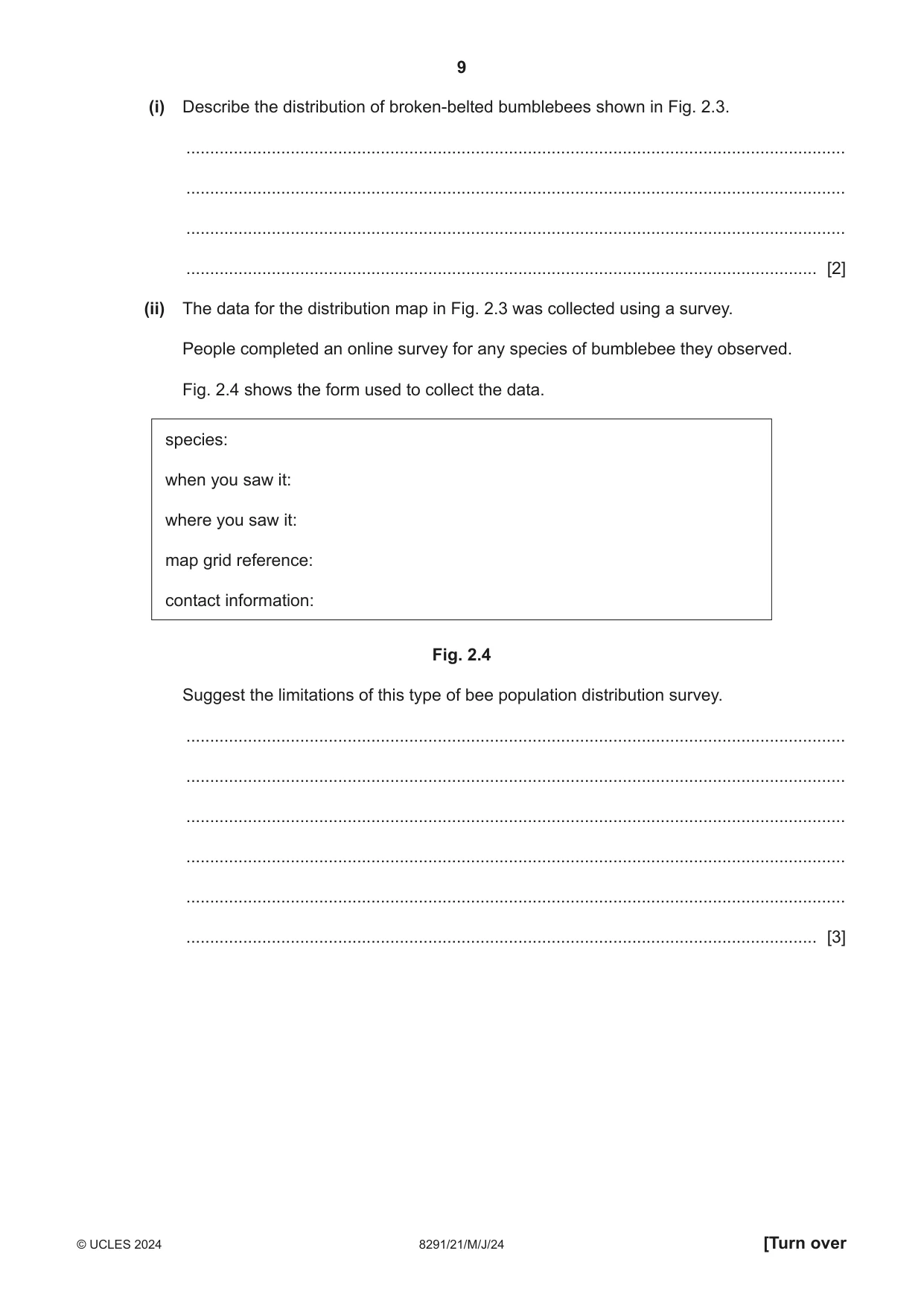 Cambridge A Level Environmental Management (AS only) 8291 2024 May/June Paper 2 · Variant 1 question paper, page 9 of 24