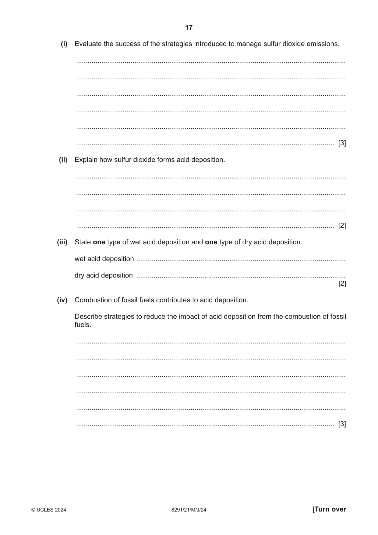 Cambridge A Level Environmental Management (AS only) 8291 2024 May/June Paper 2 · Variant 1 question paper, page 17 of 24