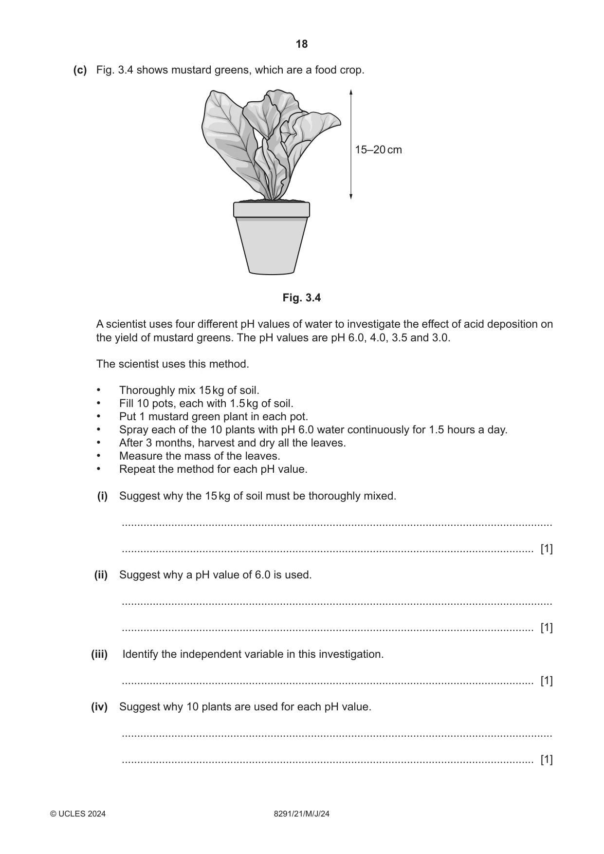 Cambridge A Level Environmental Management (AS only) 8291 2024 May/June Paper 2 · Variant 1 question paper, page 18 of 24