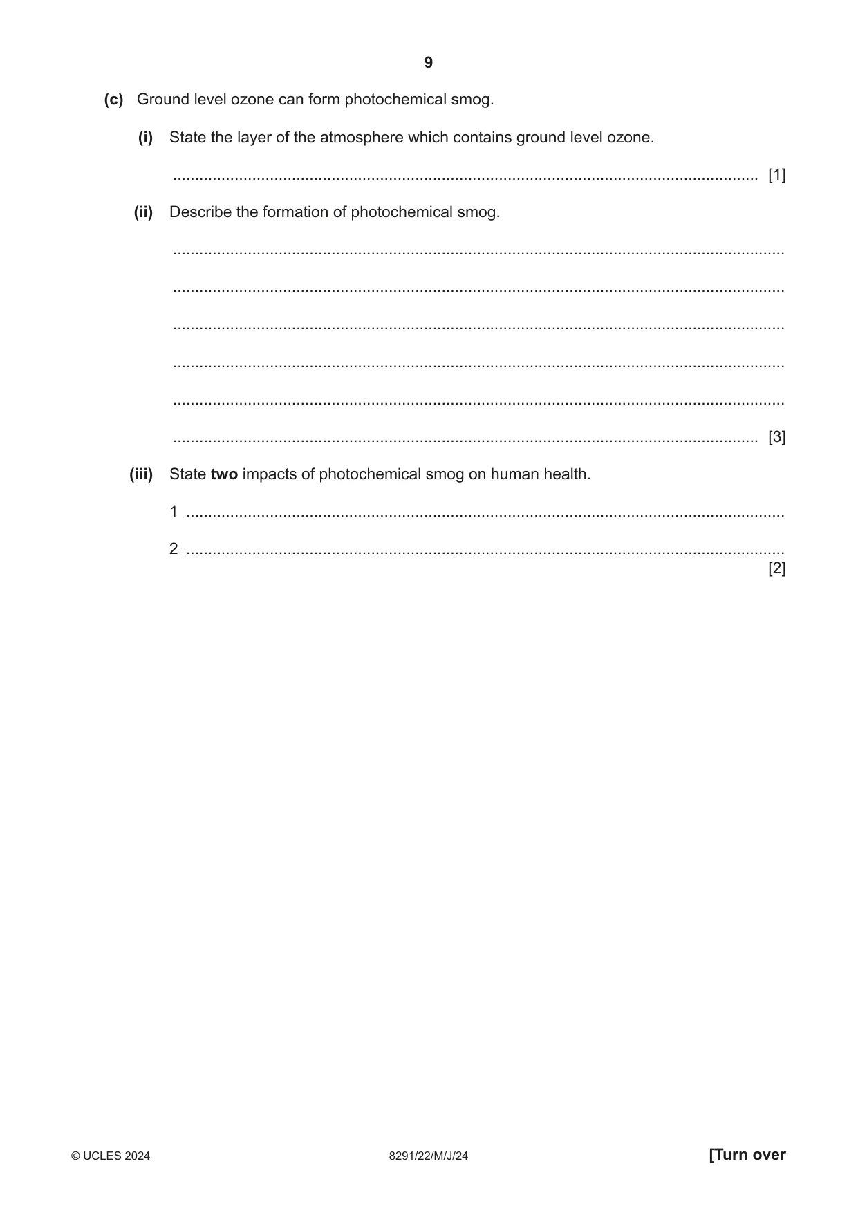 Cambridge A Level Environmental Management (AS only) 8291 2024 May/June Paper 2 · Variant 2 question paper, page 9 of 20