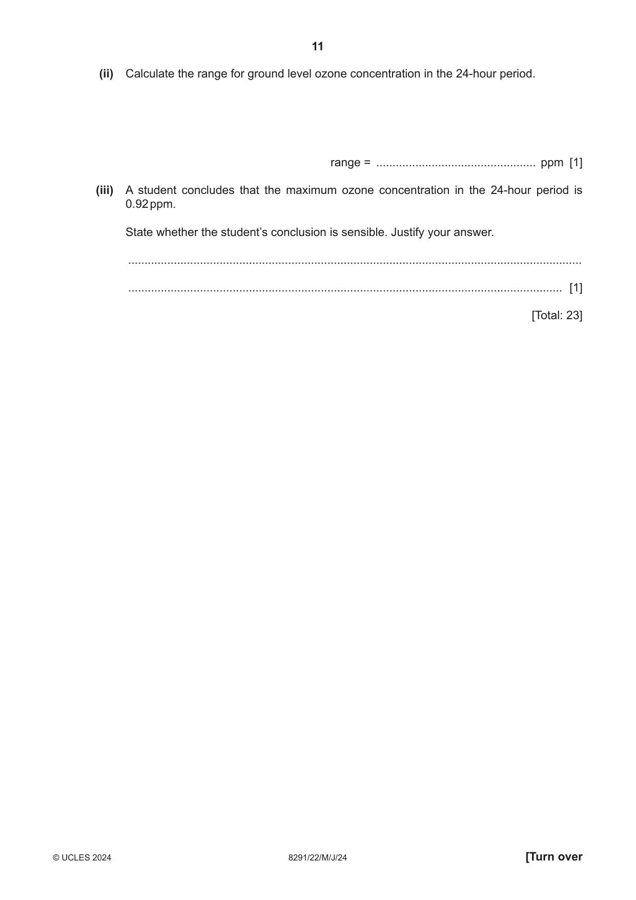 Cambridge A Level Environmental Management (AS only) 8291 2024 May/June Paper 2 · Variant 2 question paper, page 11 of 20