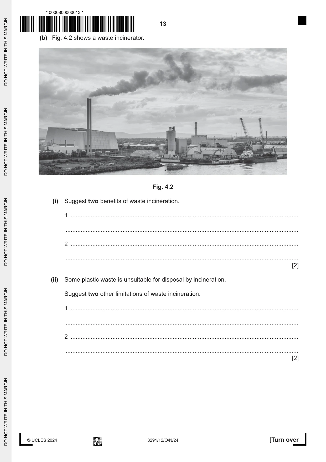 Cambridge A Level Environmental Management (AS only) 8291 2024 Oct/Nov Paper 1 · Variant 2 question paper, page 13 of 20