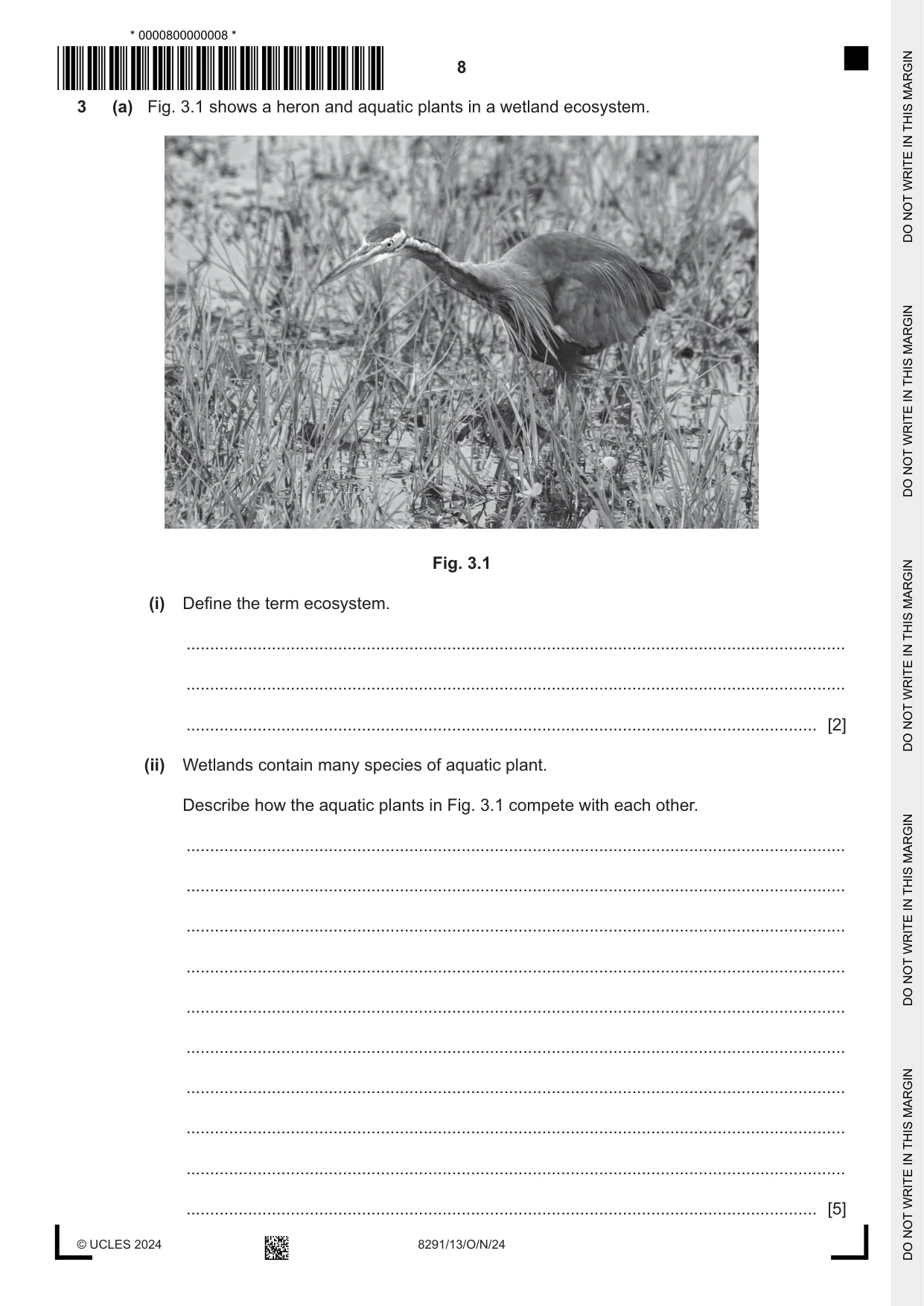 Cambridge A Level Environmental Management (AS only) 8291 2024 Oct/Nov Paper 1 · Variant 3 question paper, page 8 of 20