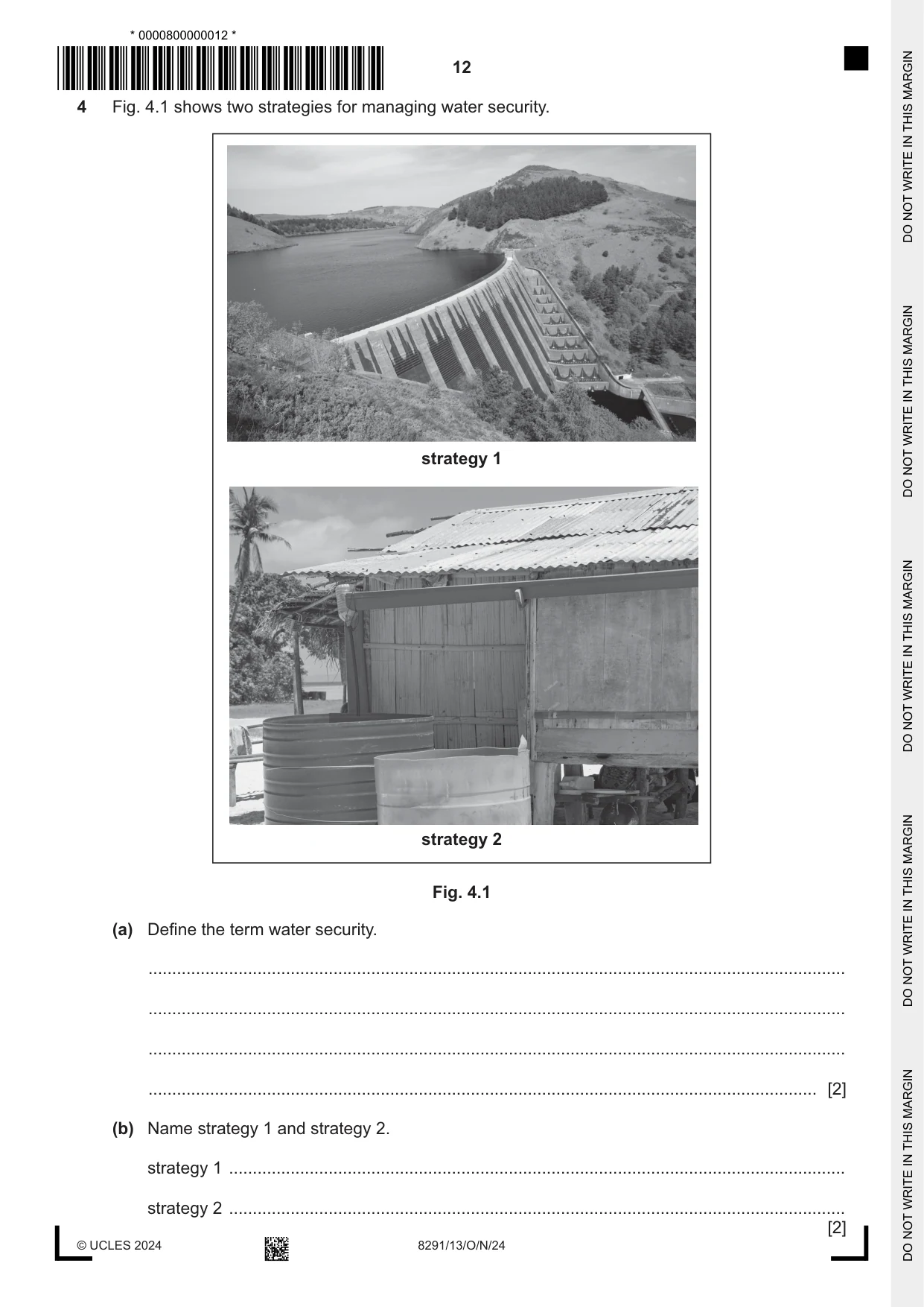 Cambridge A Level Environmental Management (AS only) 8291 2024 Oct/Nov Paper 1 · Variant 3 question paper, page 12 of 20