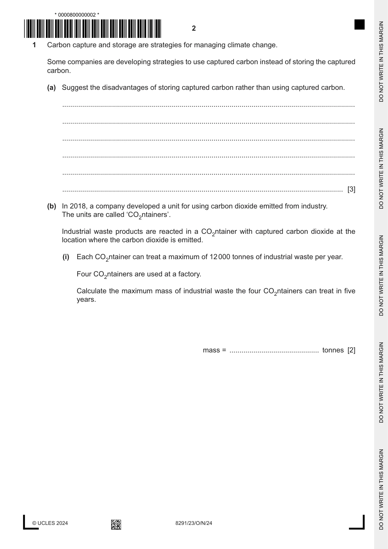 Cambridge A Level Environmental Management (AS only) 8291 2024 Oct/Nov Paper 2 · Variant 3 question paper, page 2 of 24