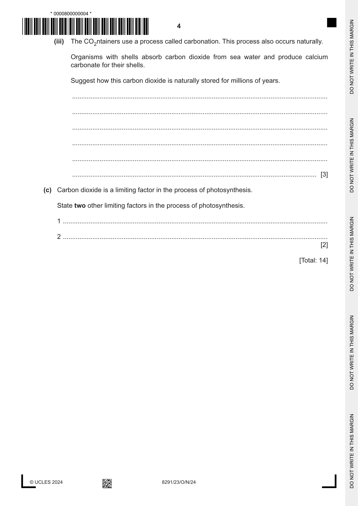 Cambridge A Level Environmental Management (AS only) 8291 2024 Oct/Nov Paper 2 · Variant 3 question paper, page 4 of 24