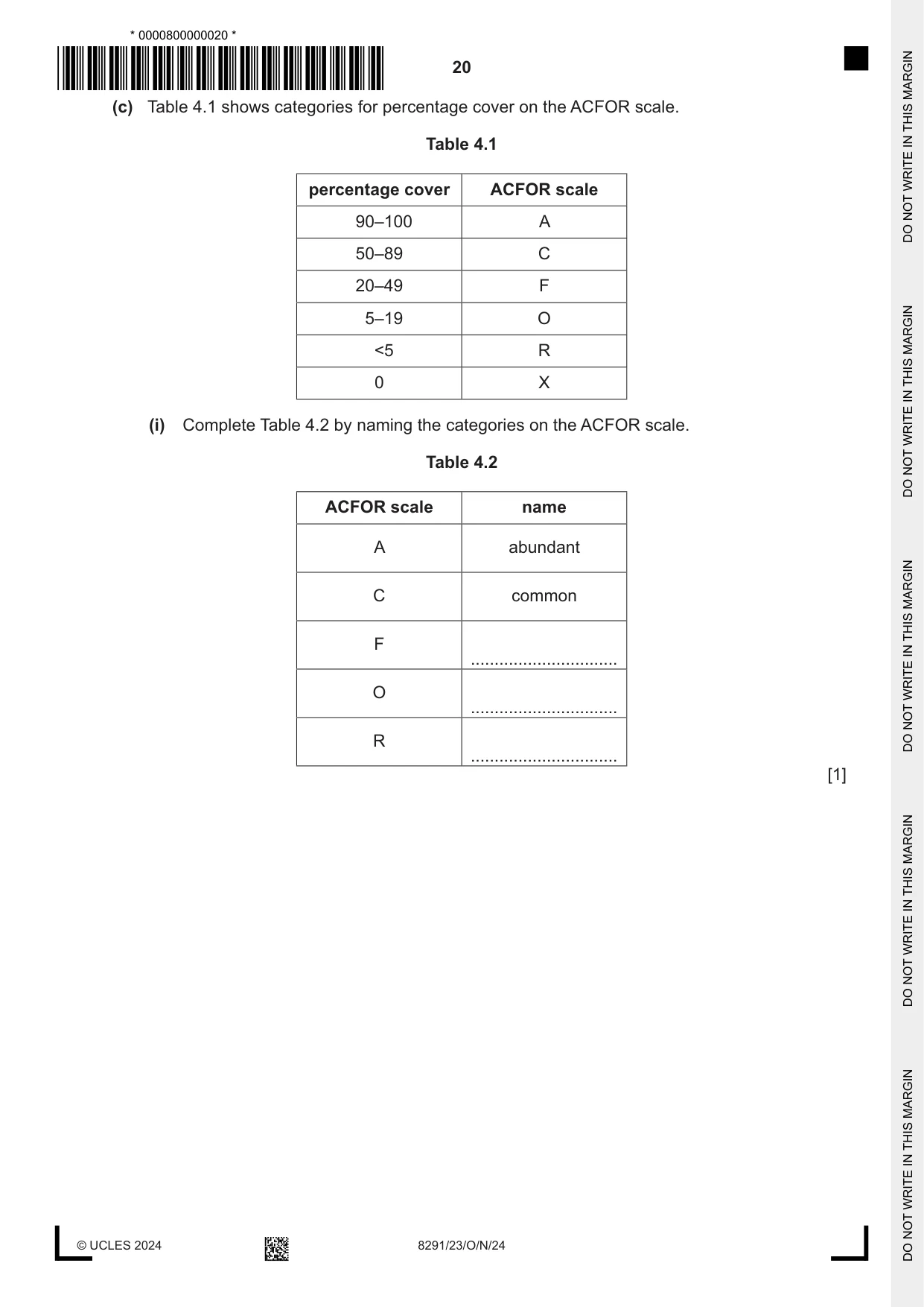 Cambridge A Level Environmental Management (AS only) 8291 2024 Oct/Nov Paper 2 · Variant 3 question paper, page 20 of 24