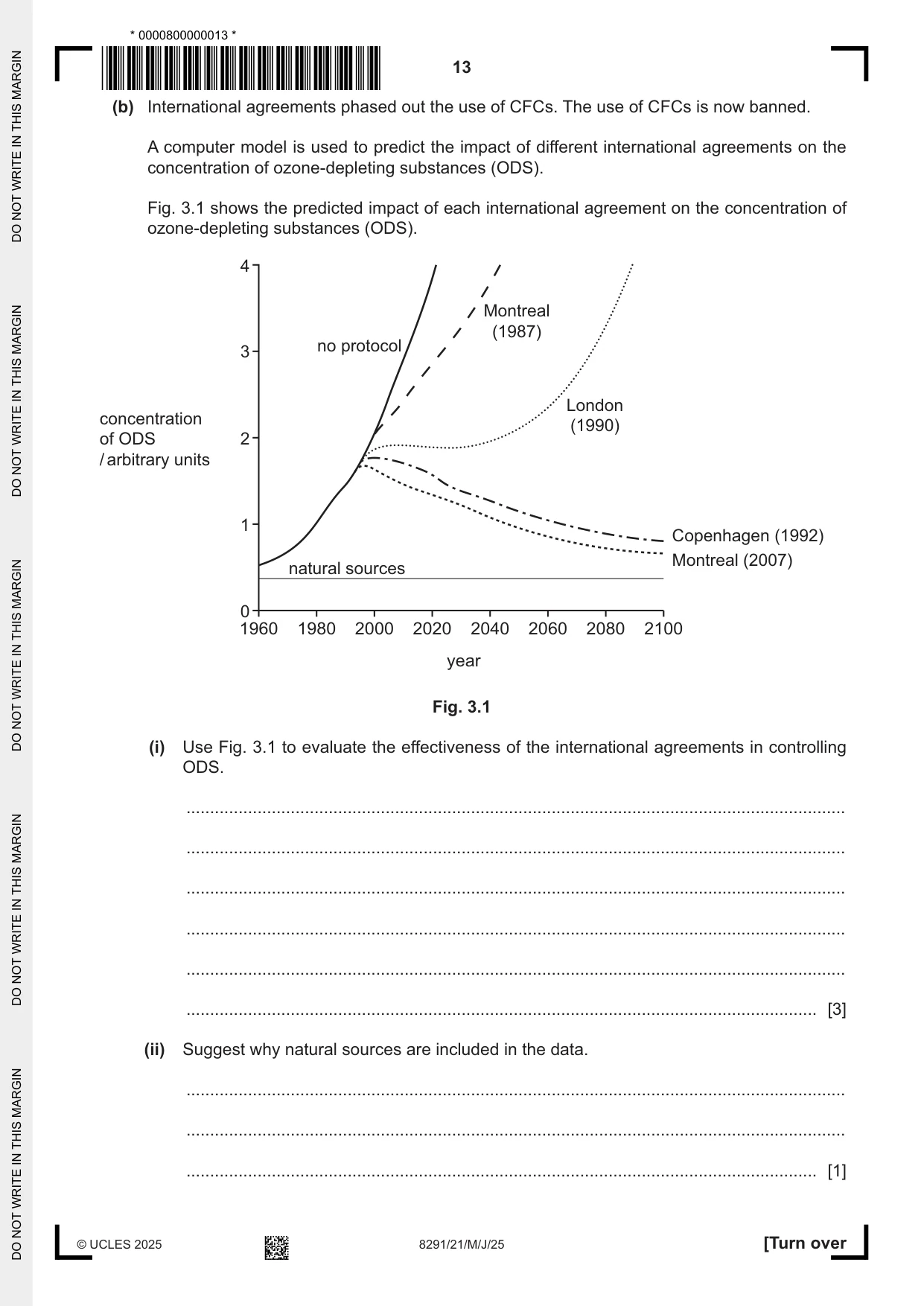 Cambridge A Level Environmental Management (AS only) 8291 2025 May/June Paper 2 · Variant 1 question paper, page 13 of 24