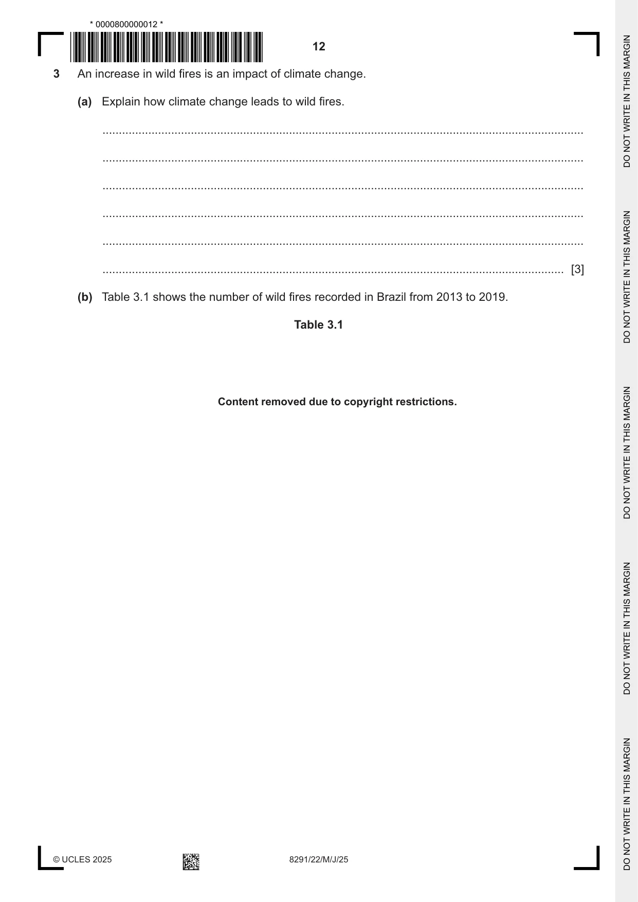 Cambridge A Level Environmental Management (AS only) 8291 2025 May/June Paper 2 · Variant 2 question paper, page 12 of 20