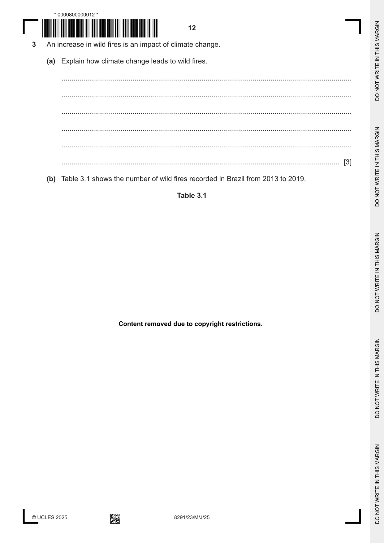 Cambridge A Level Environmental Management (AS only) 8291 2025 May/June Paper 2 · Variant 3 question paper, page 12 of 20