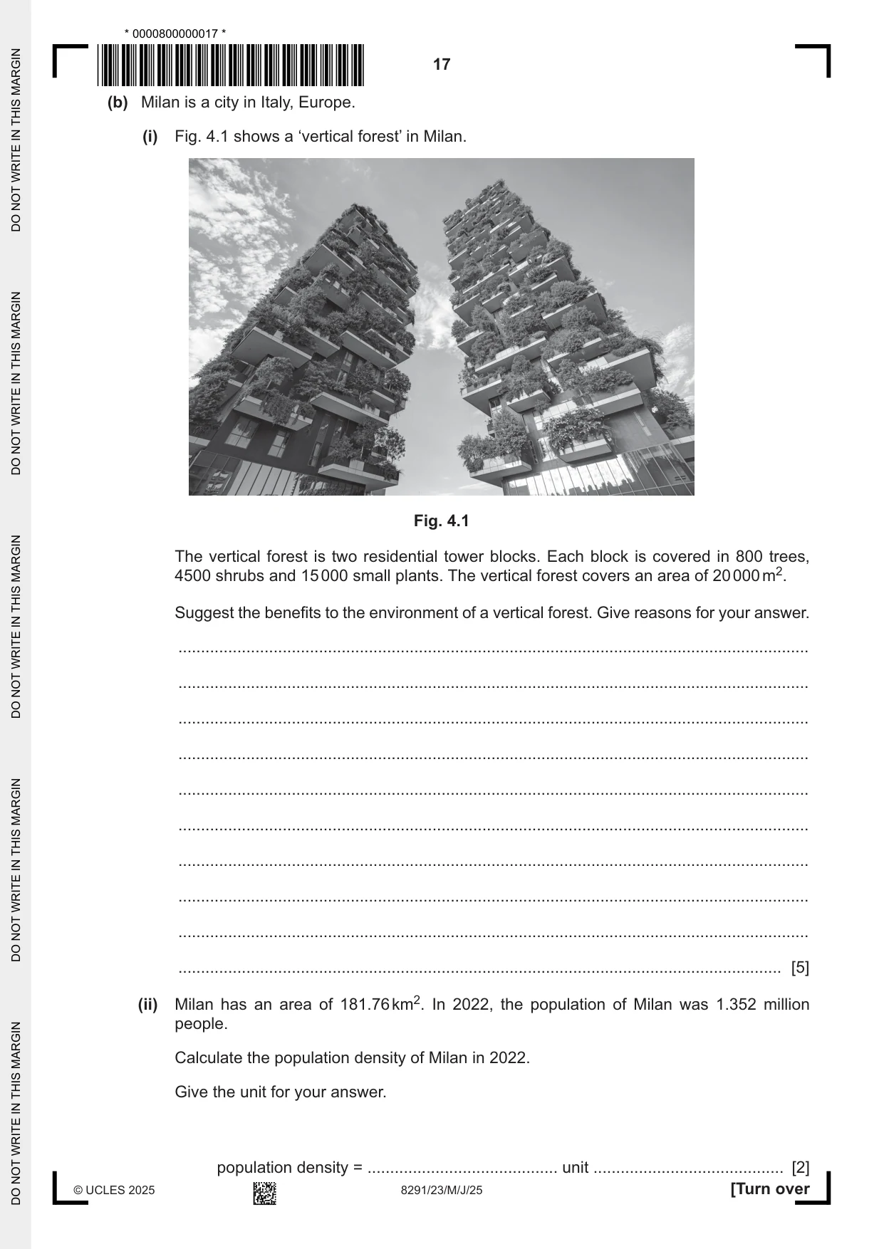Cambridge A Level Environmental Management (AS only) 8291 2025 May/June Paper 2 · Variant 3 question paper, page 17 of 20