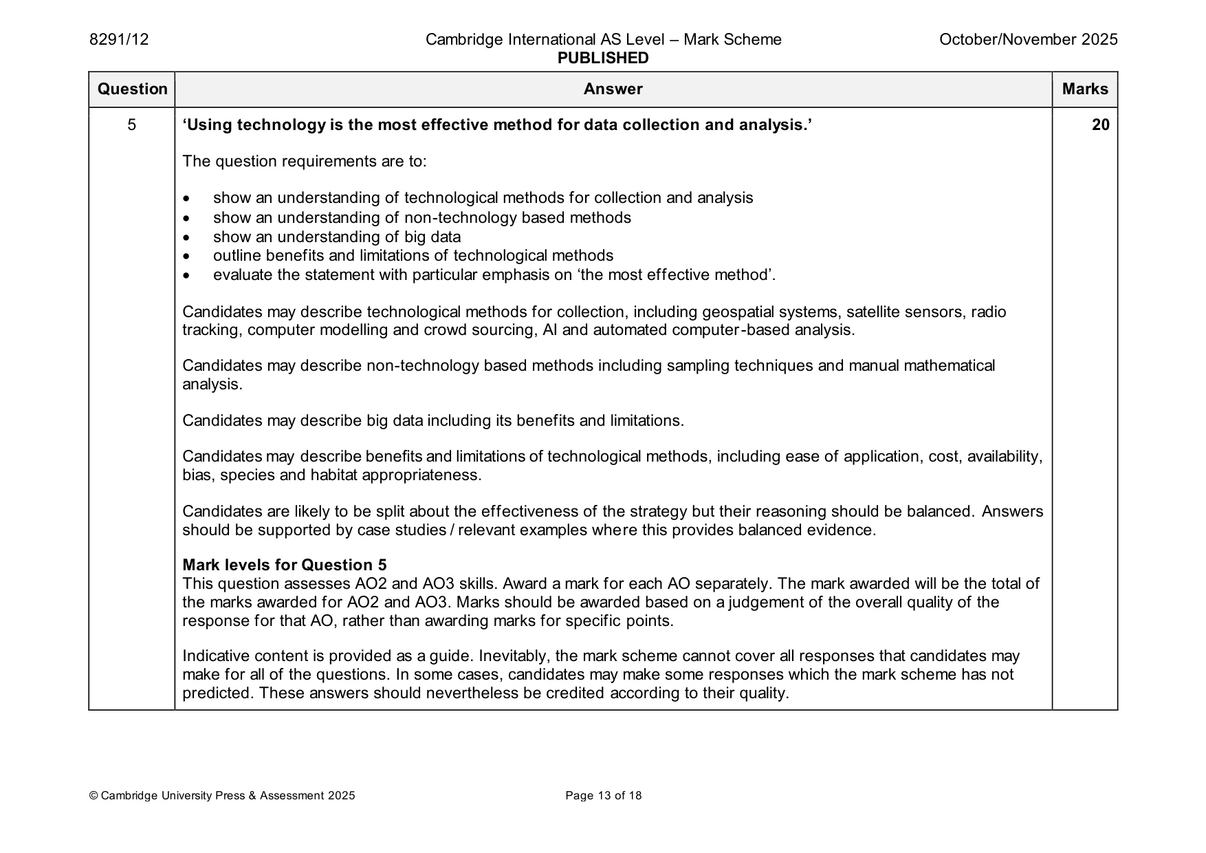 Mark scheme, page 13 of 18