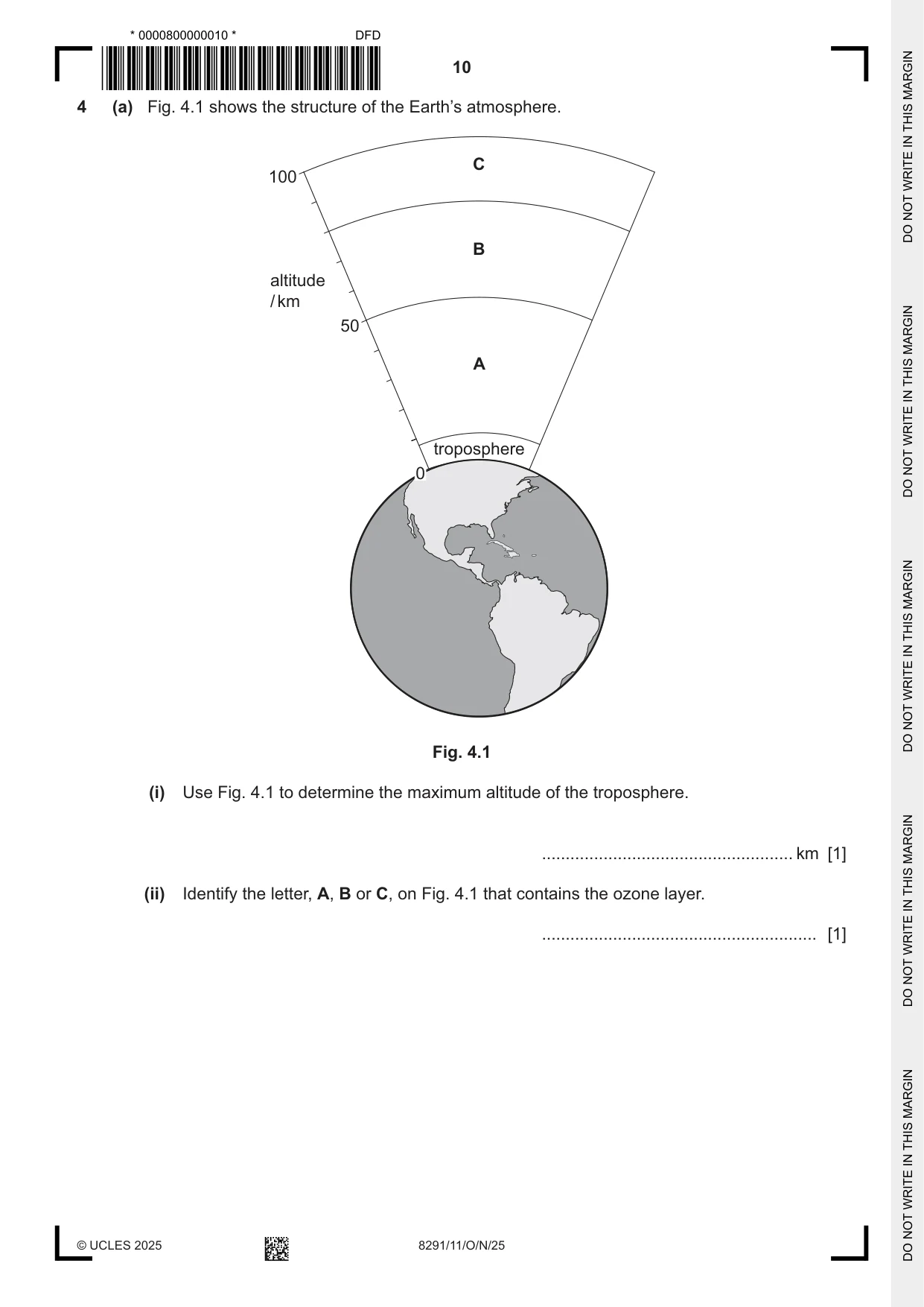 Cambridge A Level Environmental Management (AS only) 8291 2025 Oct/Nov Paper 1 · Variant 1 question paper, page 10 of 20