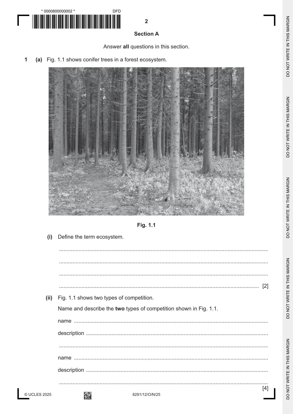 Cambridge A Level Environmental Management (AS only) 8291 2025 Oct/Nov Paper 1 · Variant 2 question paper, page 2 of 20