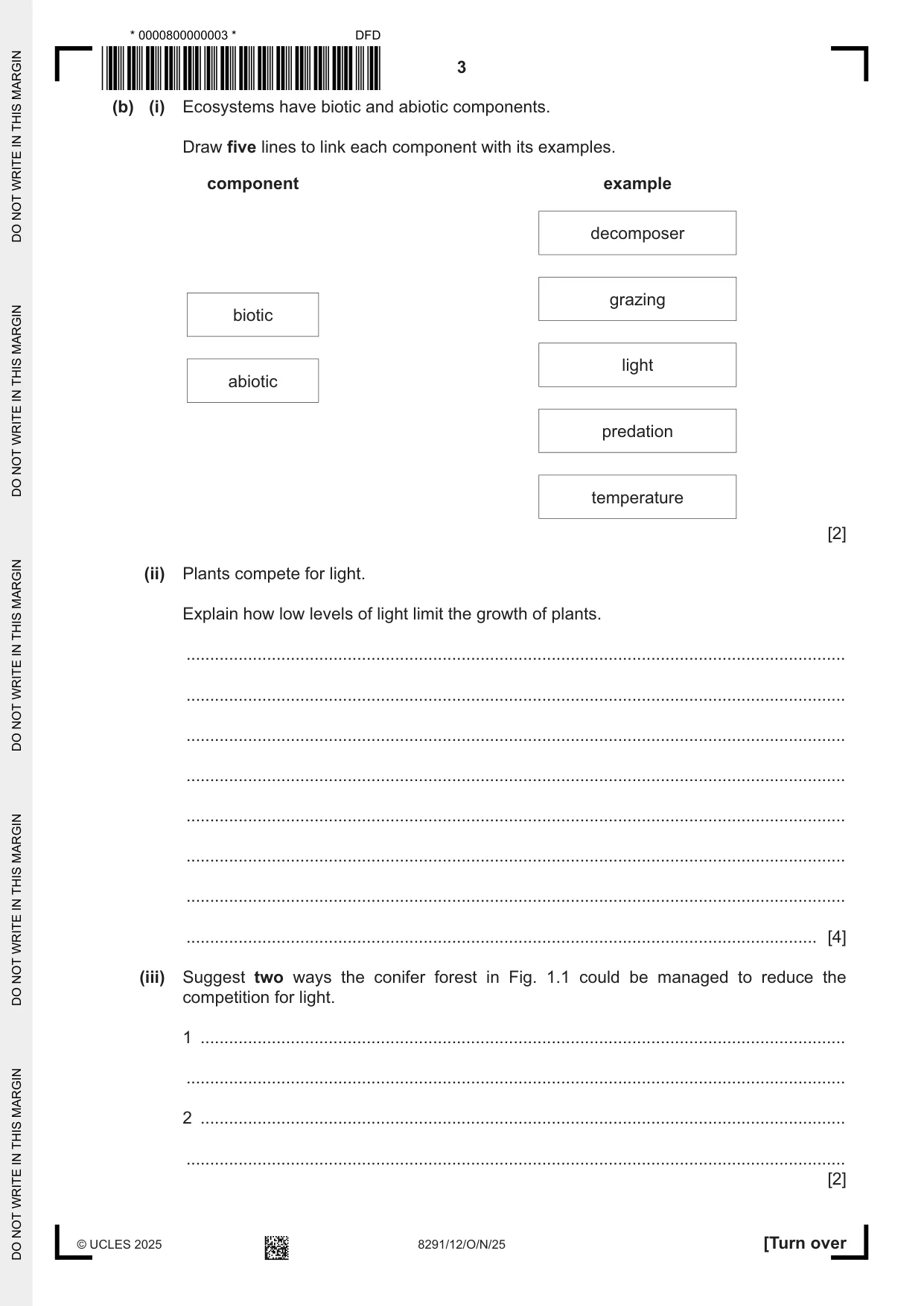 Cambridge A Level Environmental Management (AS only) 8291 2025 Oct/Nov Paper 1 · Variant 2 question paper, page 3 of 20