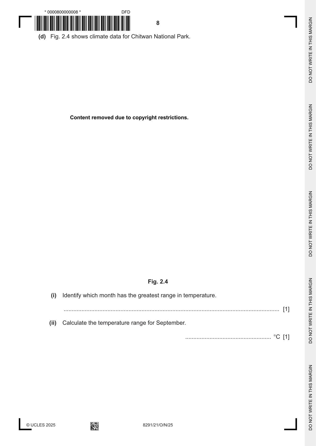 Cambridge A Level Environmental Management (AS only) 8291 2025 Oct/Nov Paper 2 · Variant 1 question paper, page 8 of 24