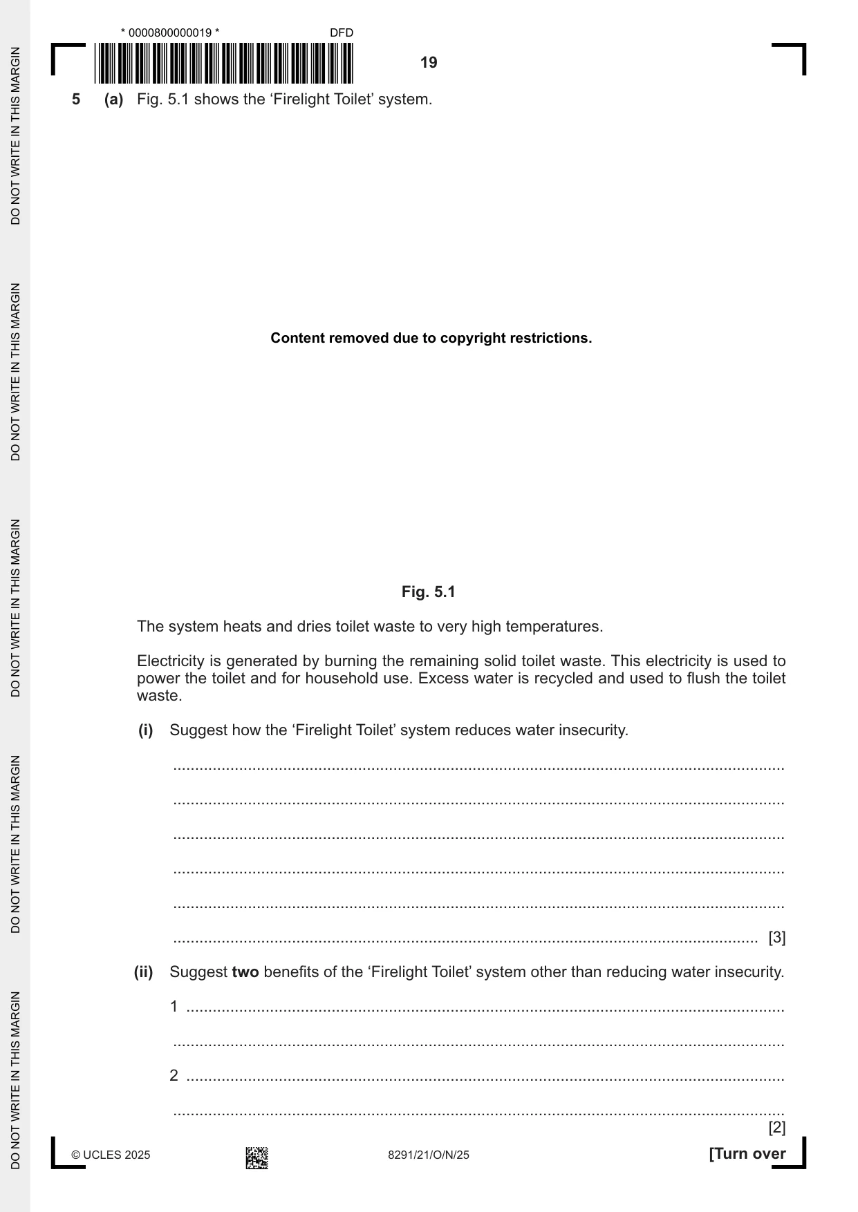 Cambridge A Level Environmental Management (AS only) 8291 2025 Oct/Nov Paper 2 · Variant 1 question paper, page 19 of 24