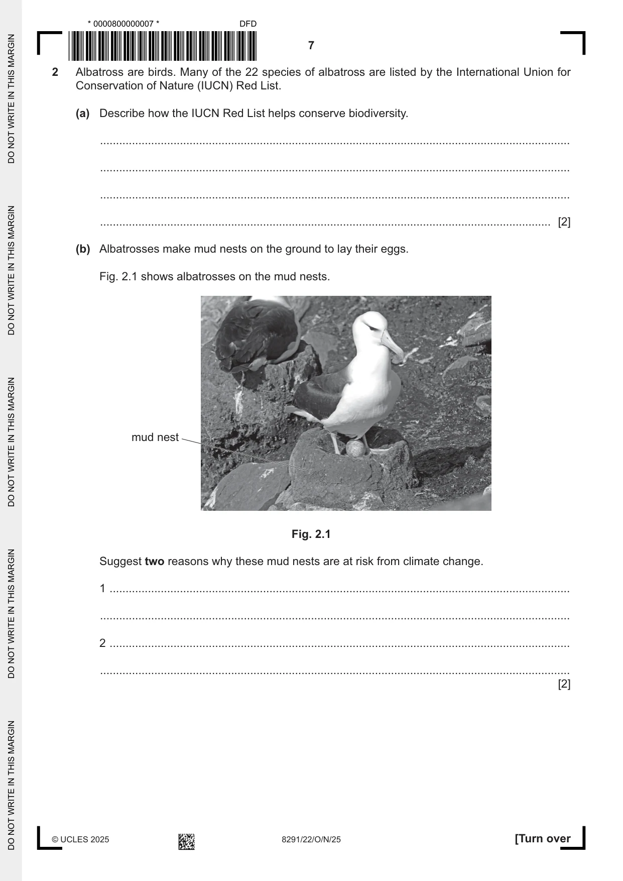Cambridge A Level Environmental Management (AS only) 8291 2025 Oct/Nov Paper 2 · Variant 2 question paper, page 7 of 24