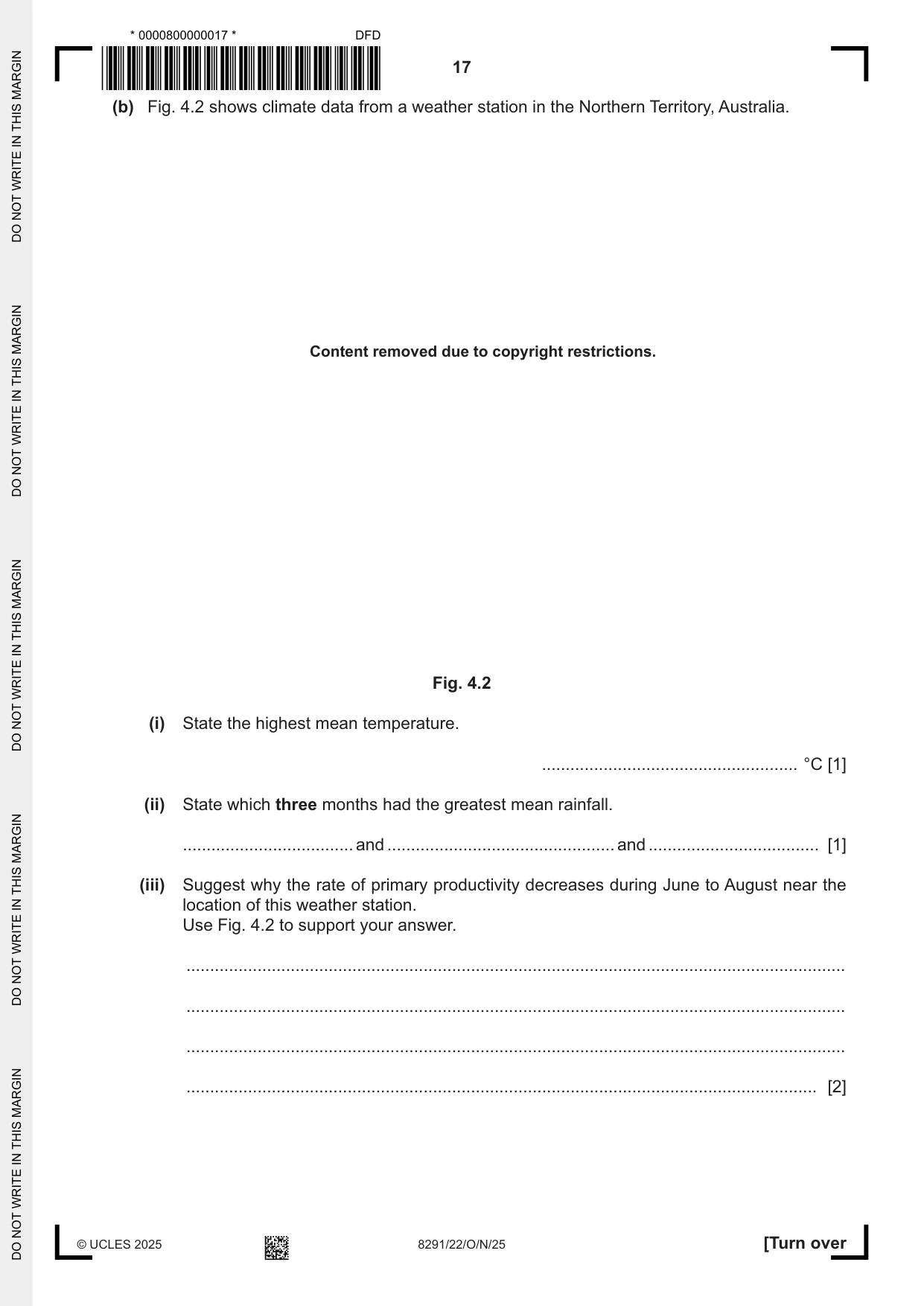 Cambridge A Level Environmental Management (AS only) 8291 2025 Oct/Nov Paper 2 · Variant 2 question paper, page 17 of 24