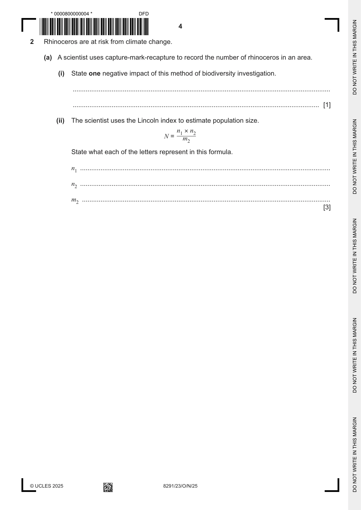 Cambridge A Level Environmental Management (AS only) 8291 2025 Oct/Nov Paper 2 · Variant 3 question paper, page 4 of 24