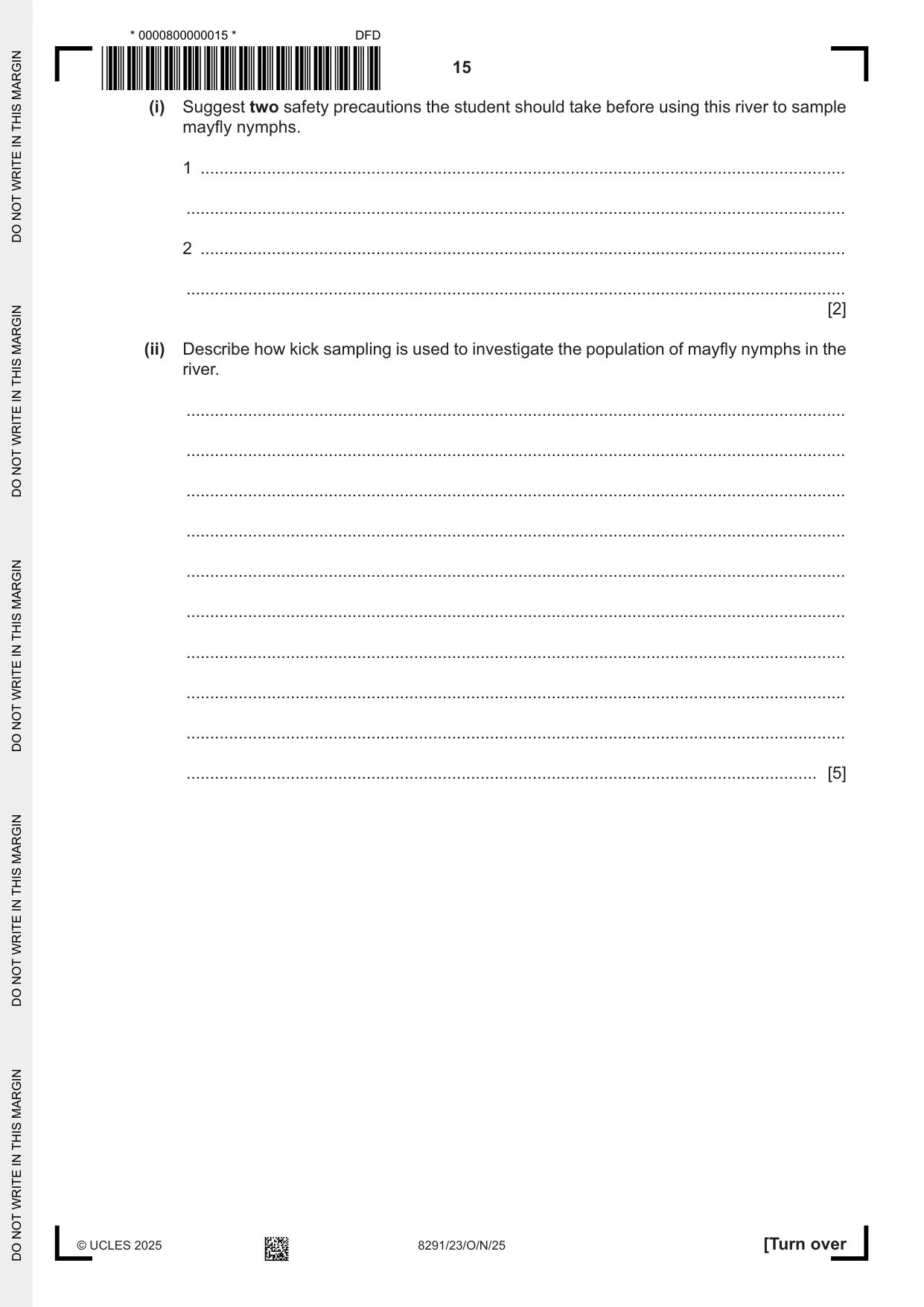 Cambridge A Level Environmental Management (AS only) 8291 2025 Oct/Nov Paper 2 · Variant 3 question paper, page 15 of 24