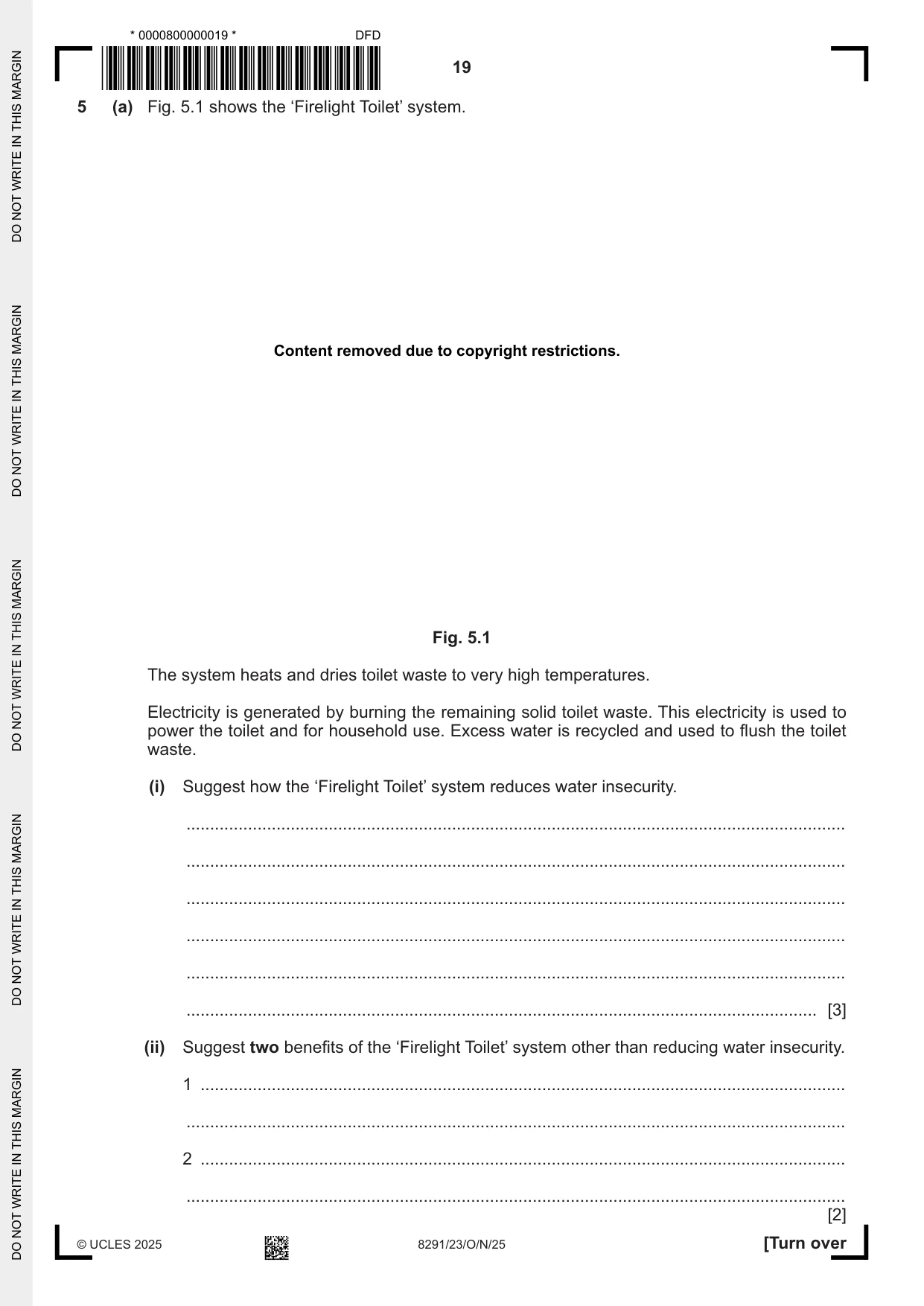 Cambridge A Level Environmental Management (AS only) 8291 2025 Oct/Nov Paper 2 · Variant 3 question paper, page 19 of 24
