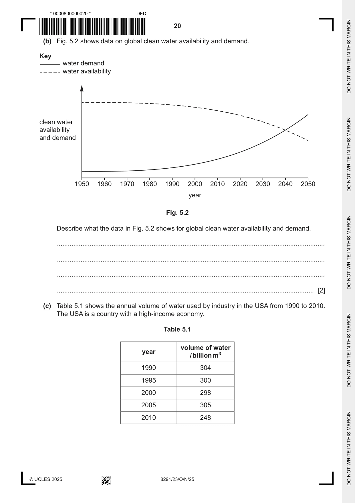 Cambridge A Level Environmental Management (AS only) 8291 2025 Oct/Nov Paper 2 · Variant 3 question paper, page 20 of 24