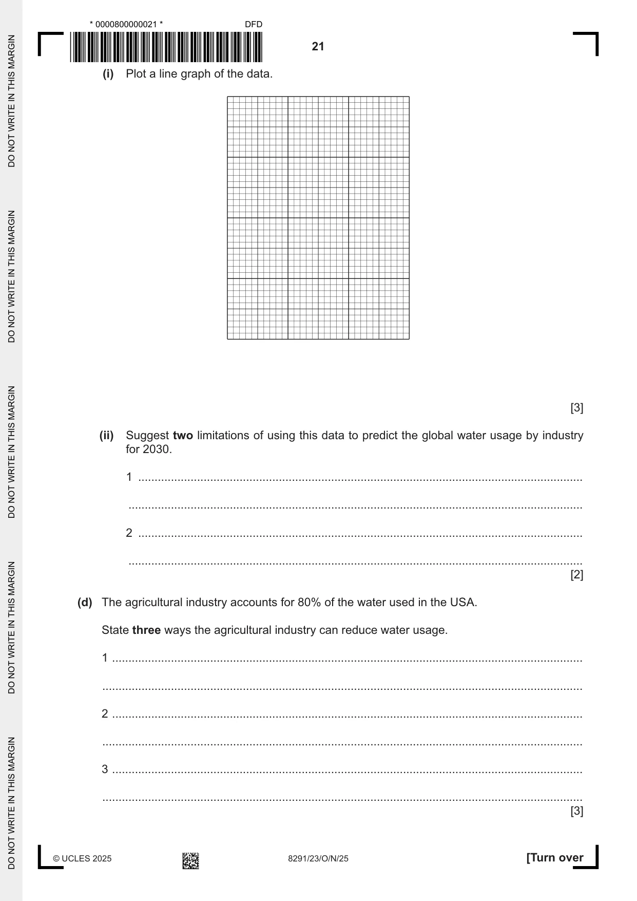 Cambridge A Level Environmental Management (AS only) 8291 2025 Oct/Nov Paper 2 · Variant 3 question paper, page 21 of 24