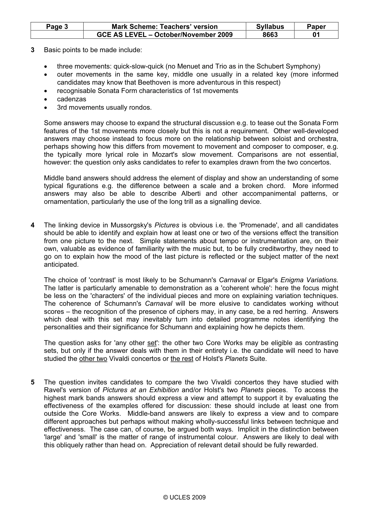 Mark scheme, page 3 of 4