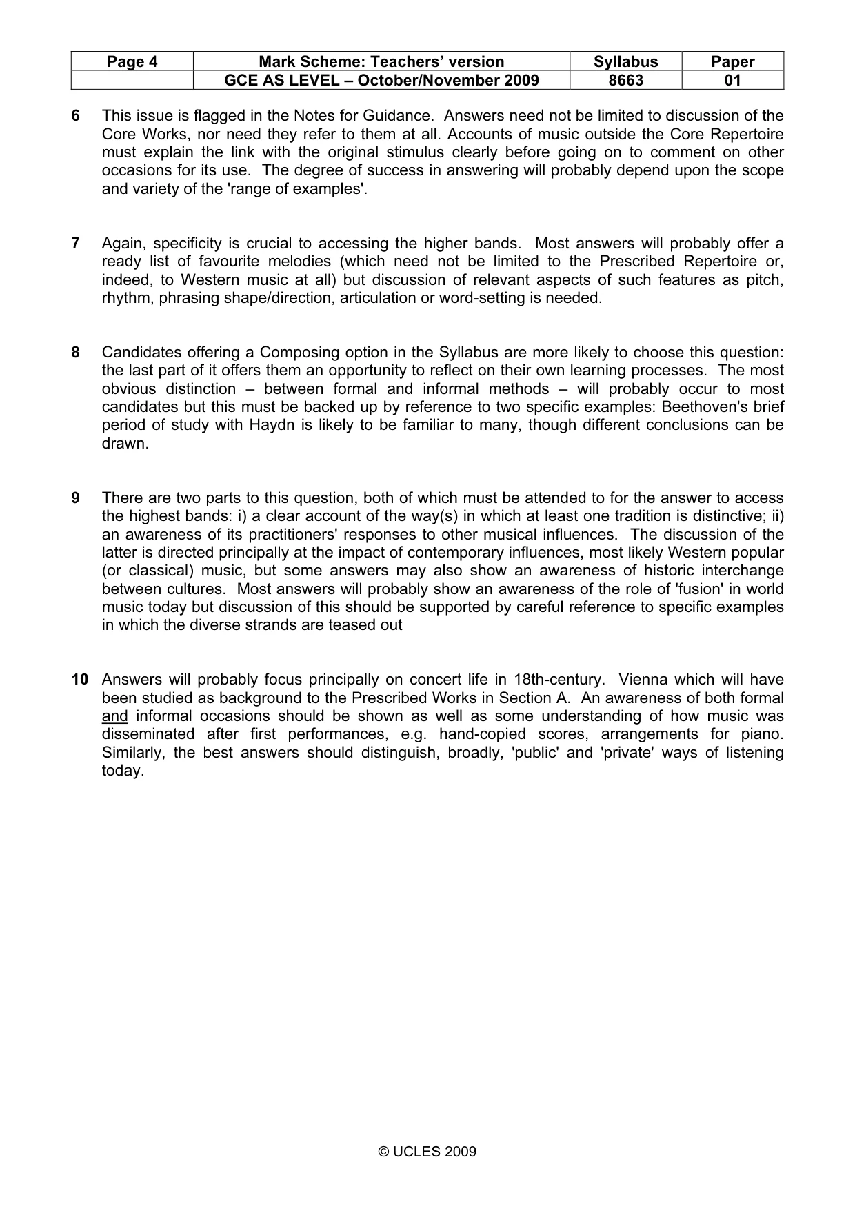 Mark scheme, page 4 of 4