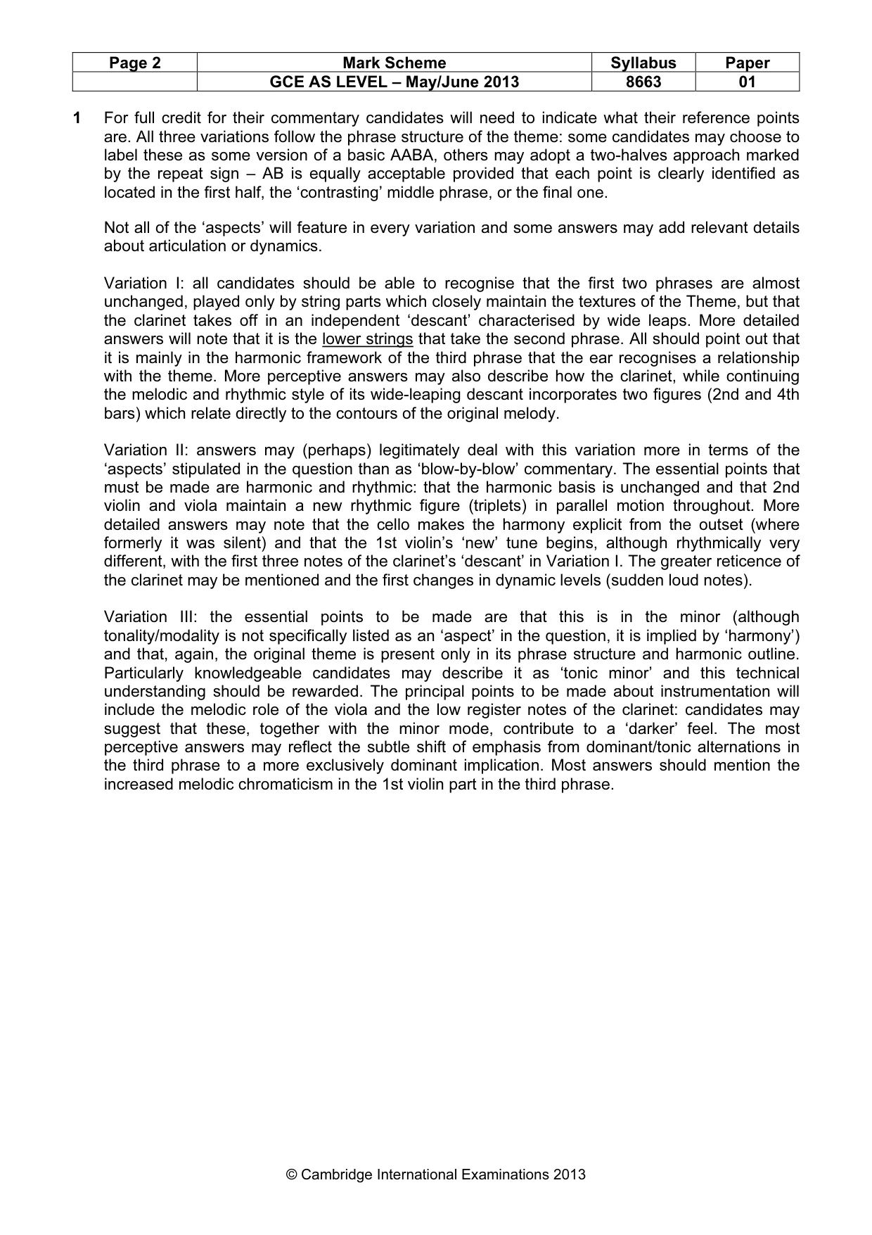 Mark scheme, page 2 of 6