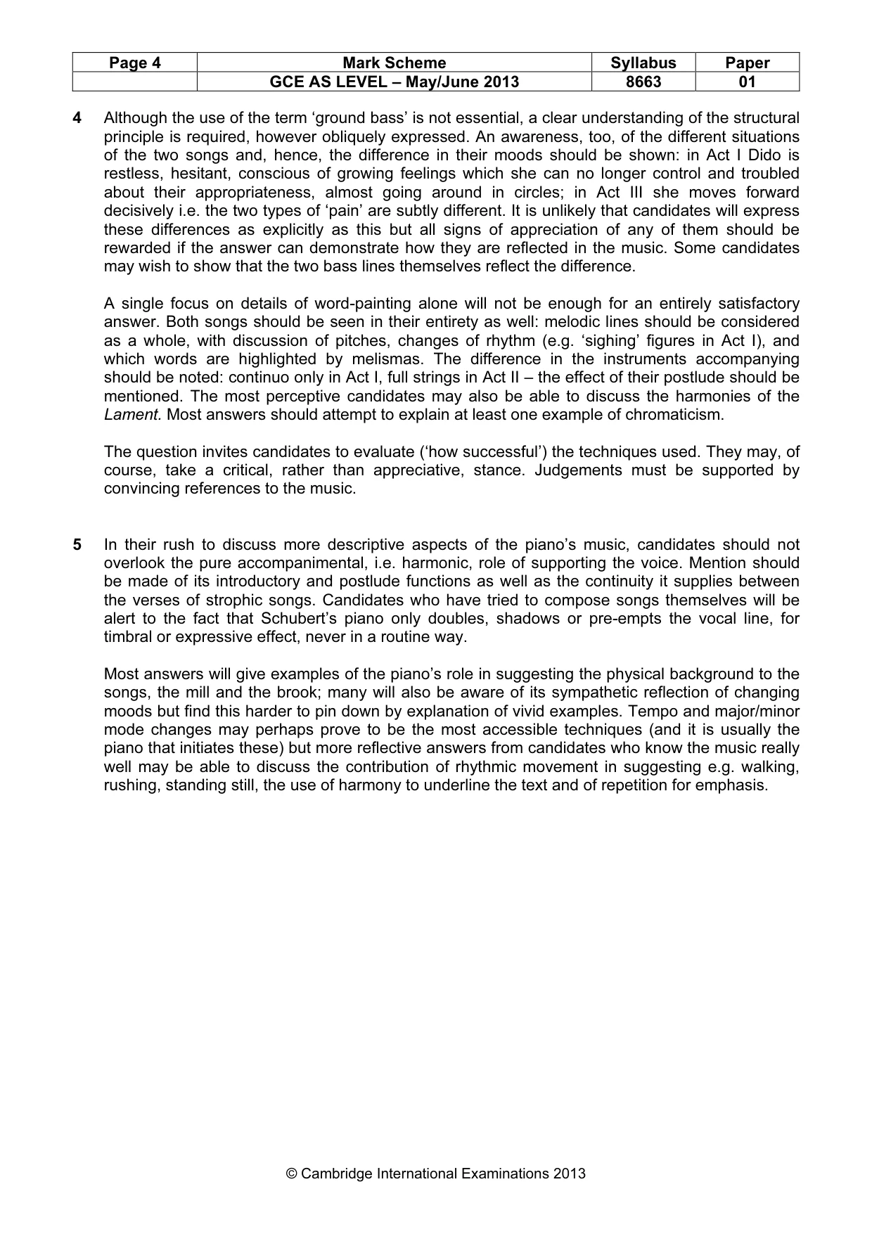 Mark scheme, page 4 of 6