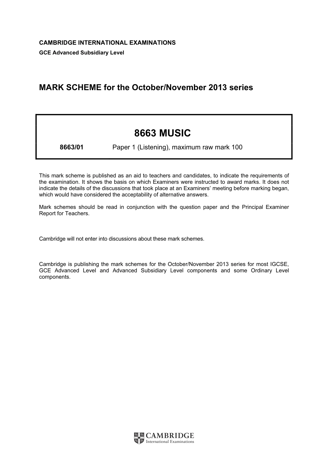 Mark scheme, page 1 of 9