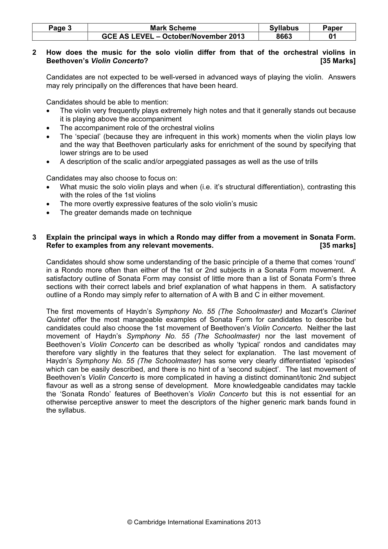 Mark scheme, page 3 of 9