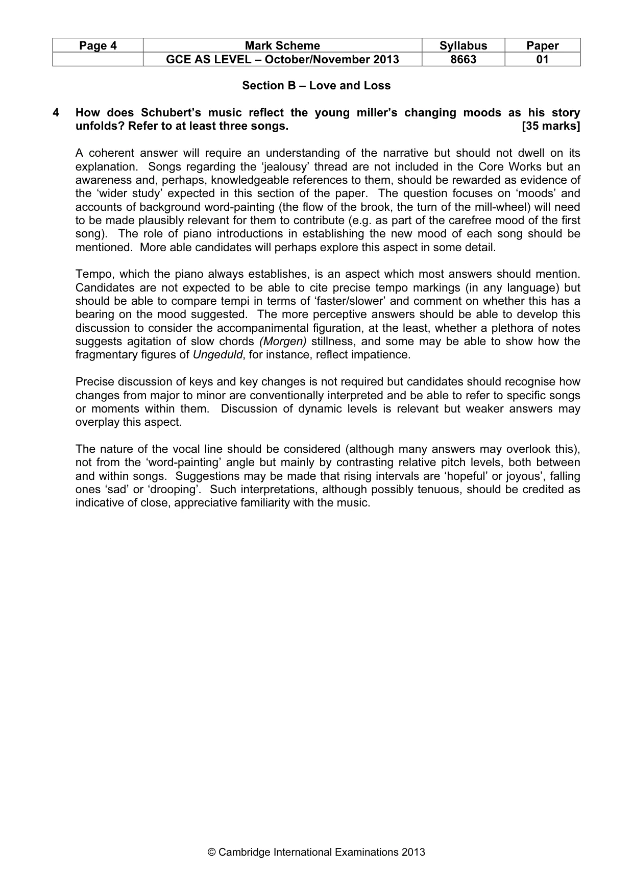 Mark scheme, page 4 of 9