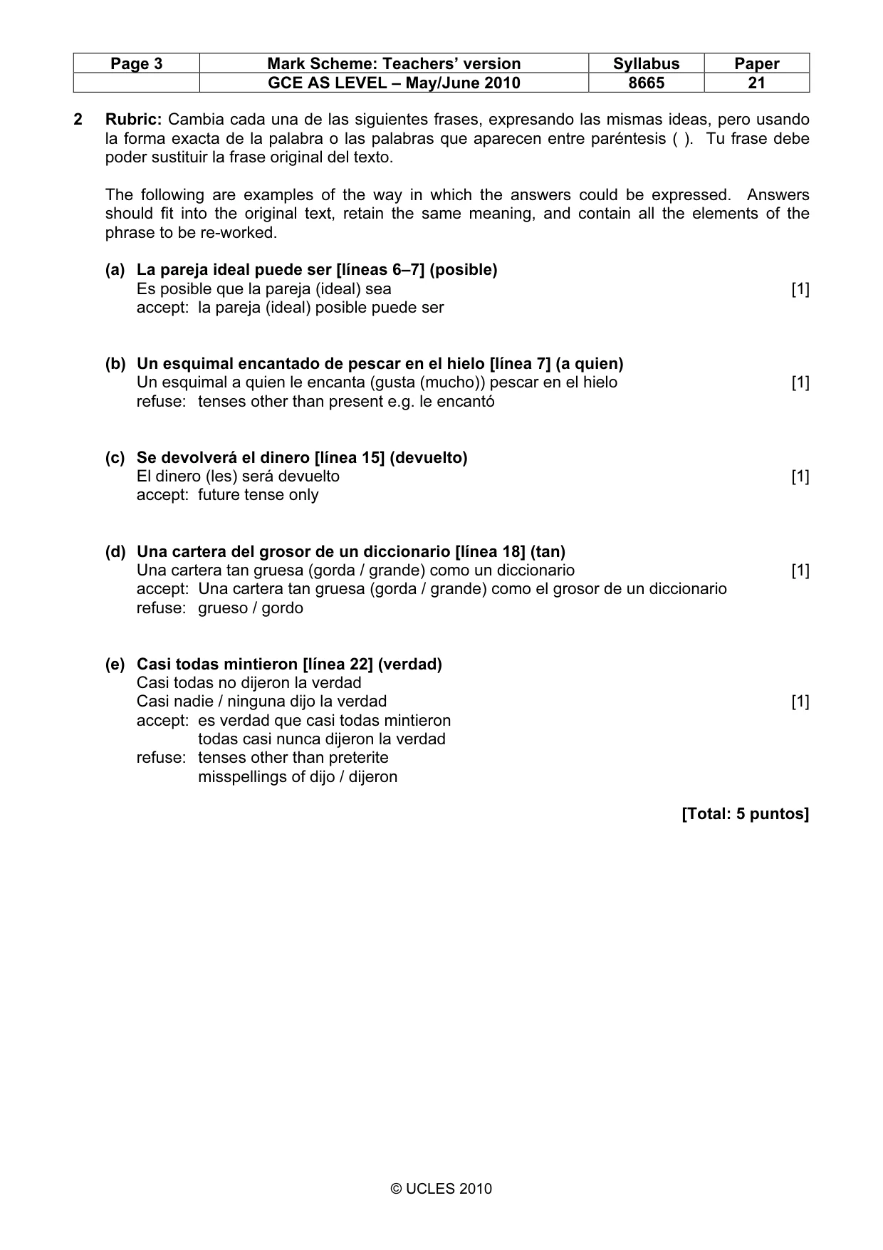 Mark scheme, page 3 of 10