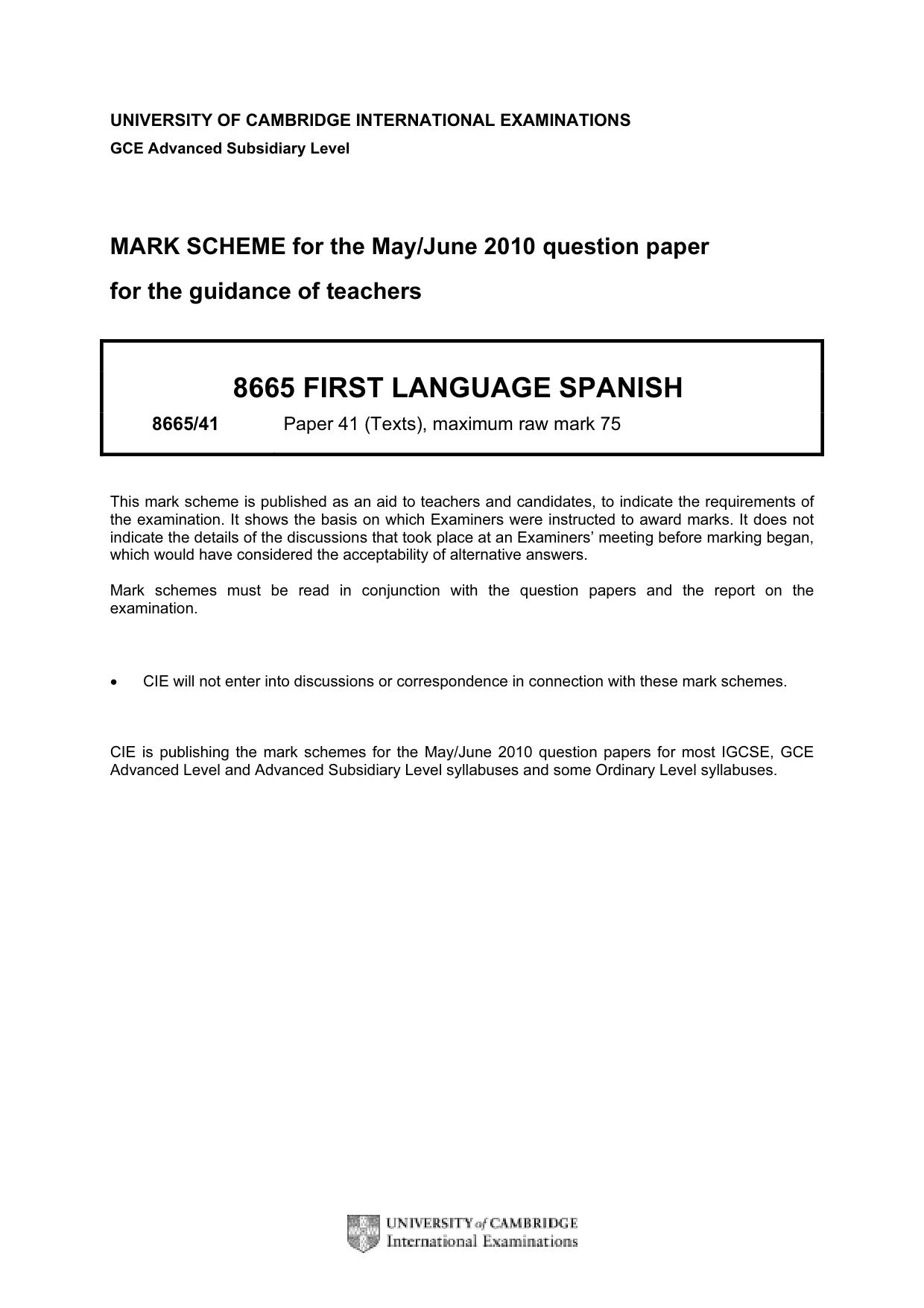 Mark scheme, page 1 of 3