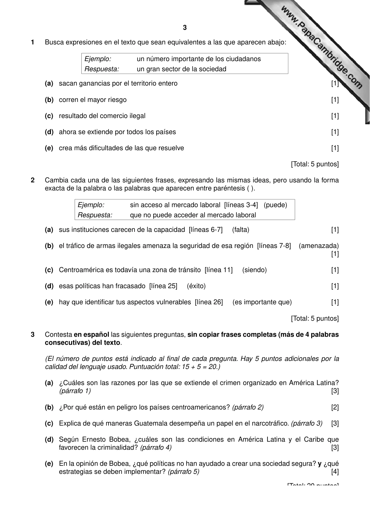 Cambridge A Level Spanish - First Language (AS Level only) 8665 2010 May/June Paper 2 · Variant 3 question paper, page 3 of 8