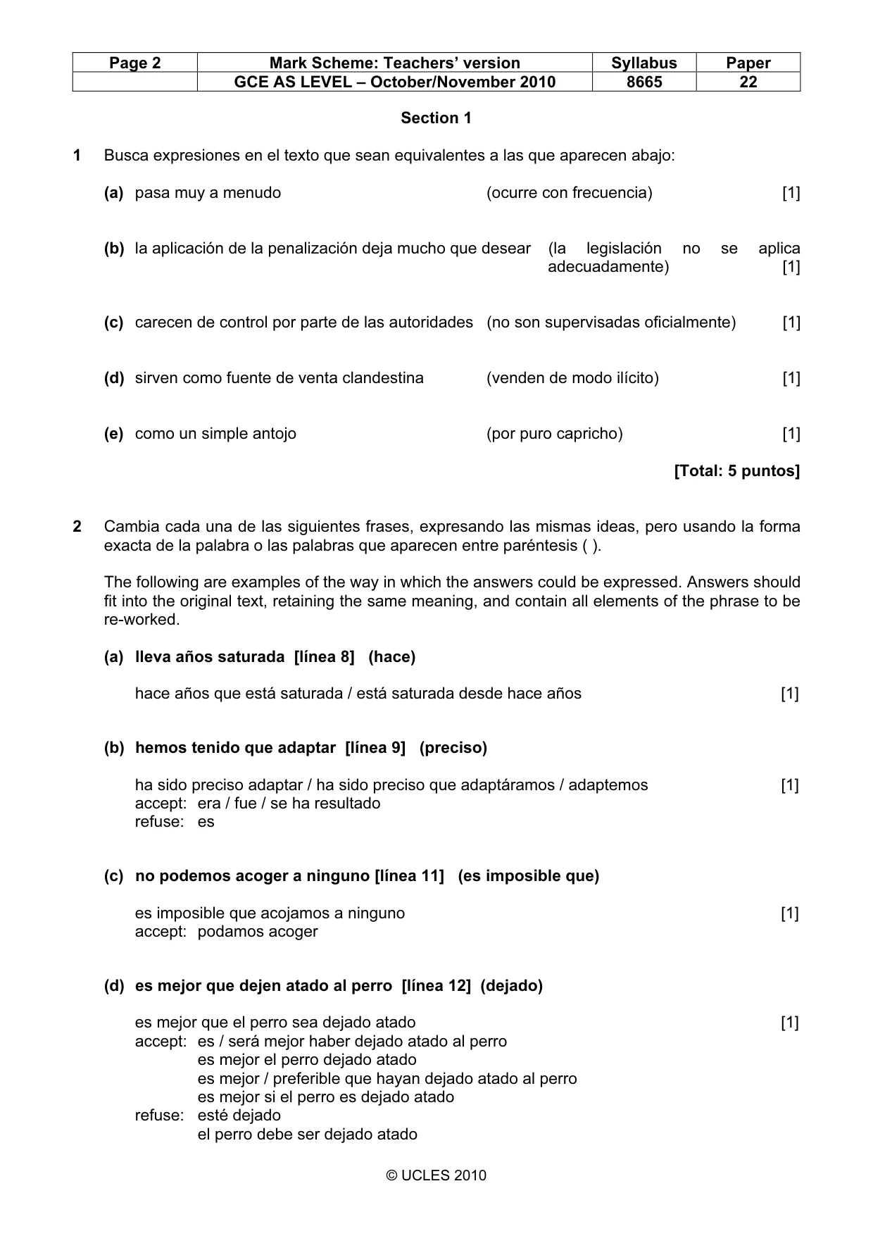 Mark scheme, page 2 of 8