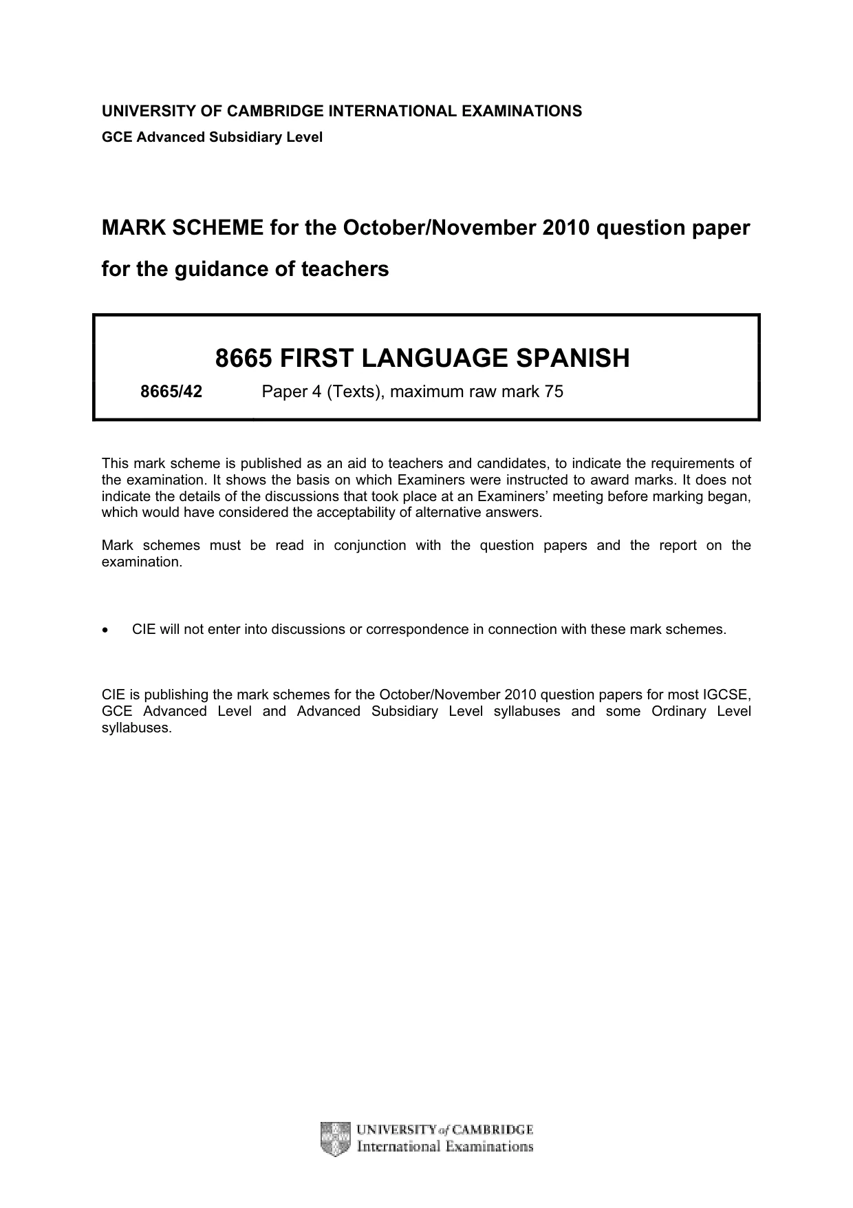 Mark scheme, page 1 of 3