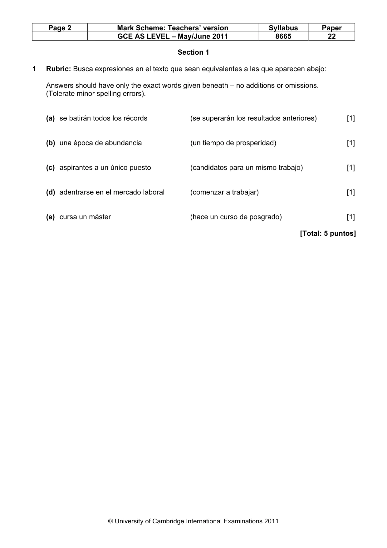 Mark scheme, page 2 of 9