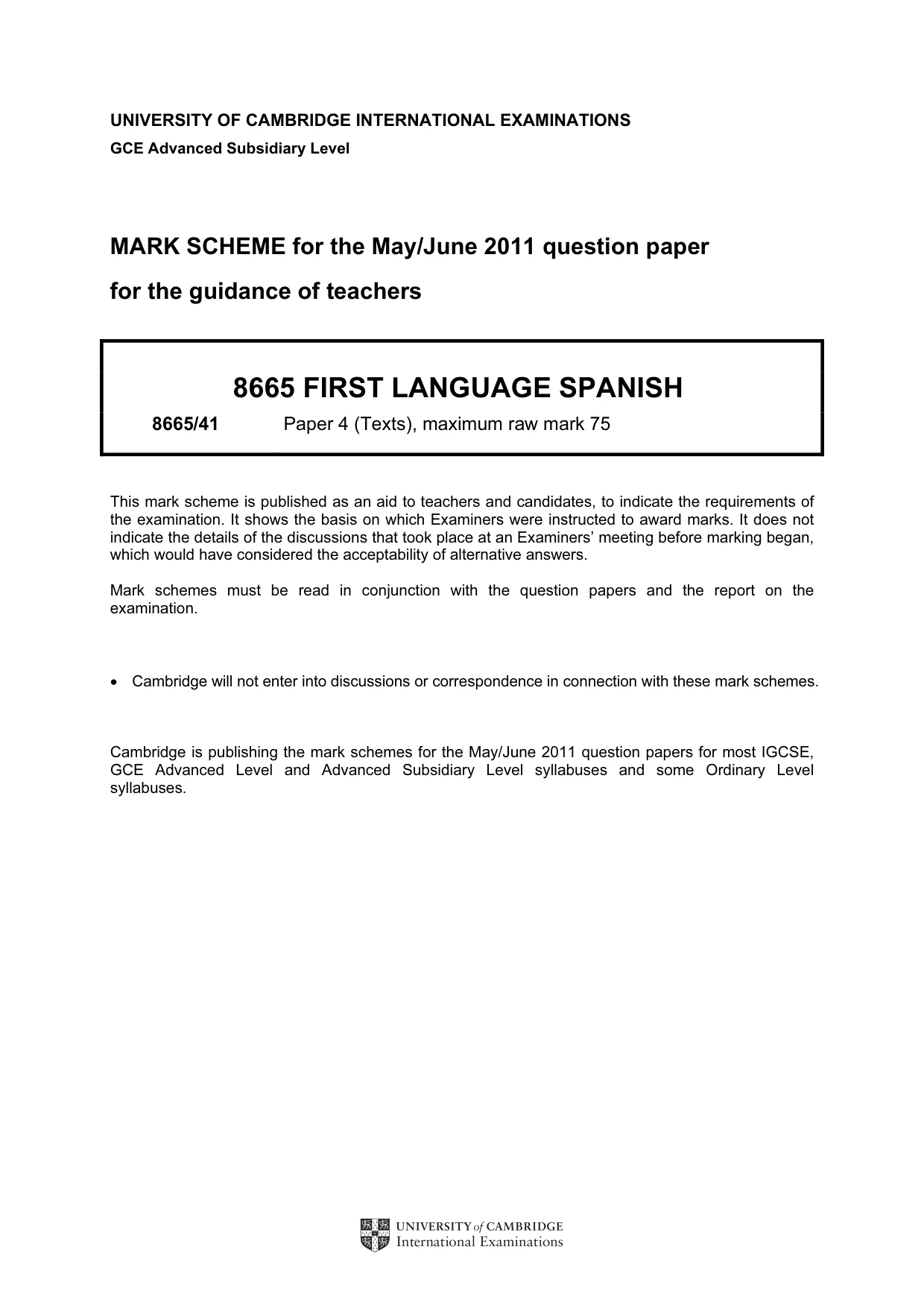 Mark scheme, page 1 of 3