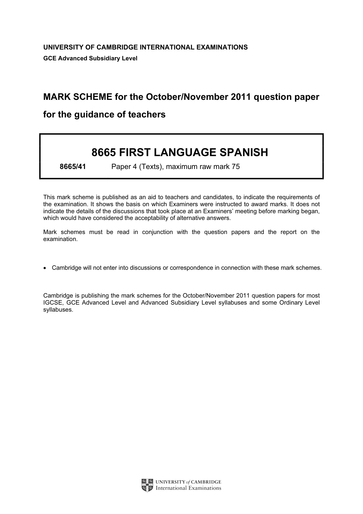 Mark scheme, page 1 of 3