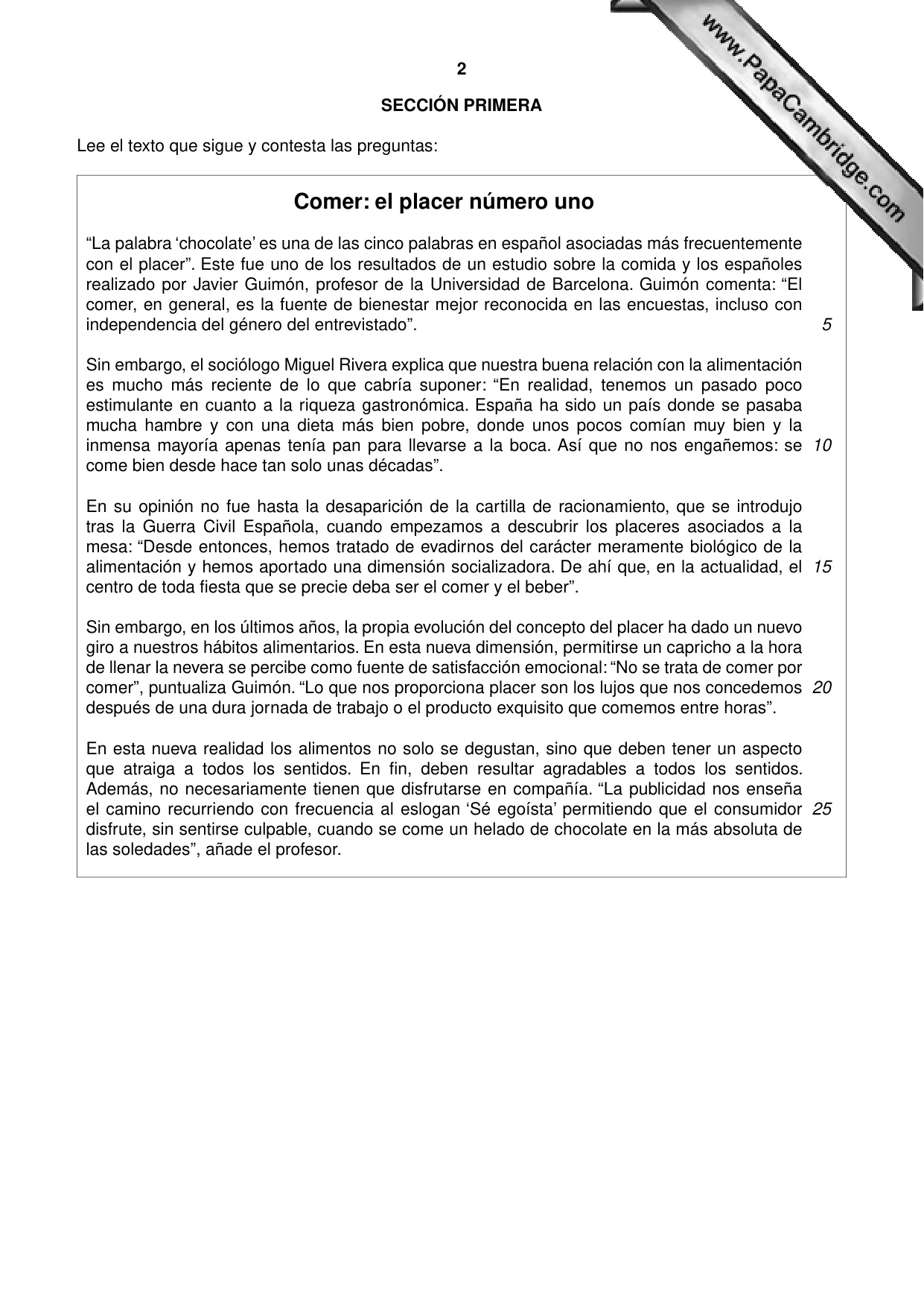 Cambridge A Level Spanish - First Language (AS Level only) 8665 2011 Oct/Nov Paper 2 · Variant 2 question paper, page 2 of 8